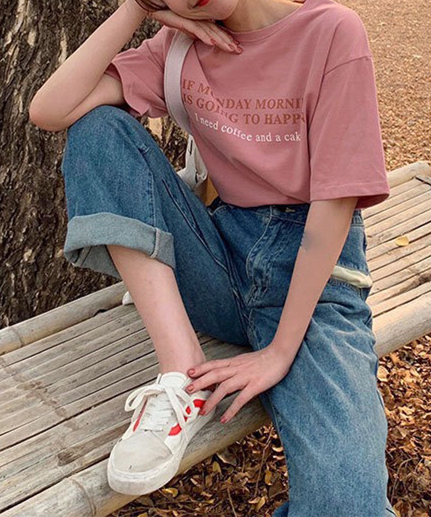配色 ロゴプリント クルーネック 半袖 Tシャツ