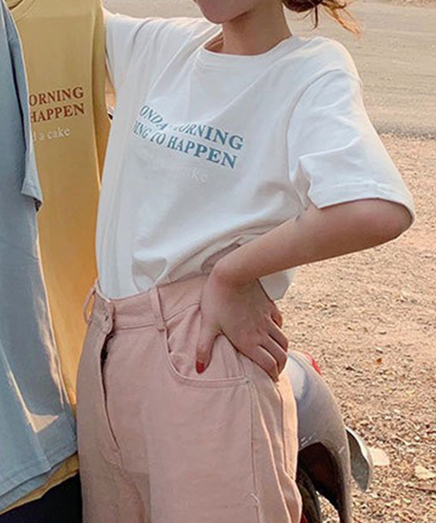 配色 ロゴプリント クルーネック 半袖 Tシャツ