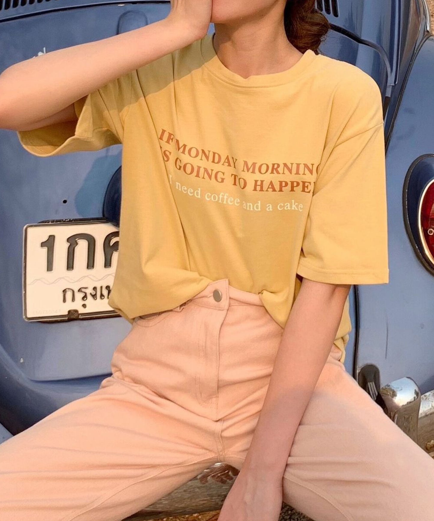 配色 ロゴプリント クルーネック 半袖 Tシャツ