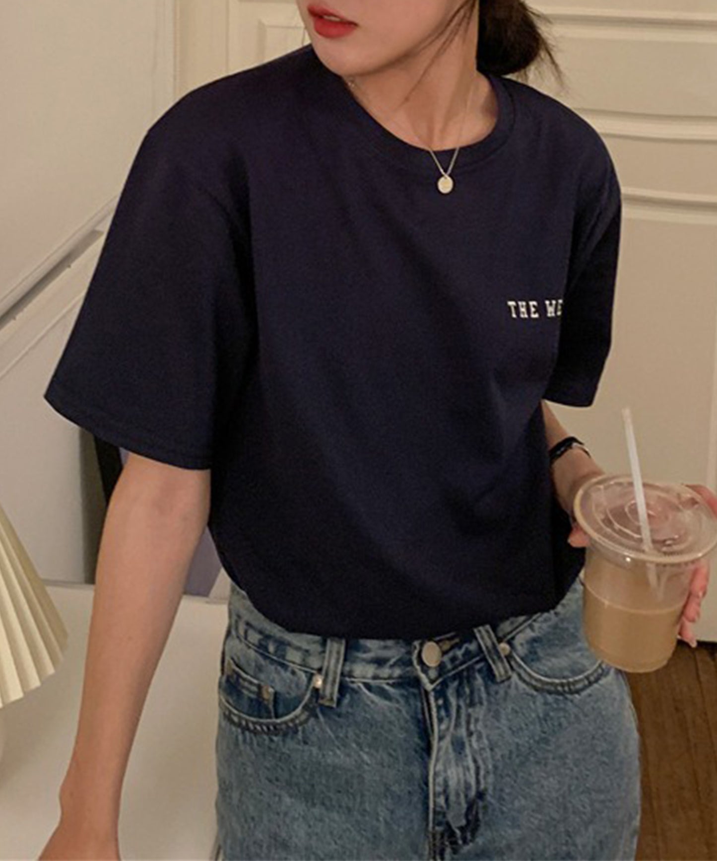 配色 ロゴ クルーネック 半袖 Tシャツ