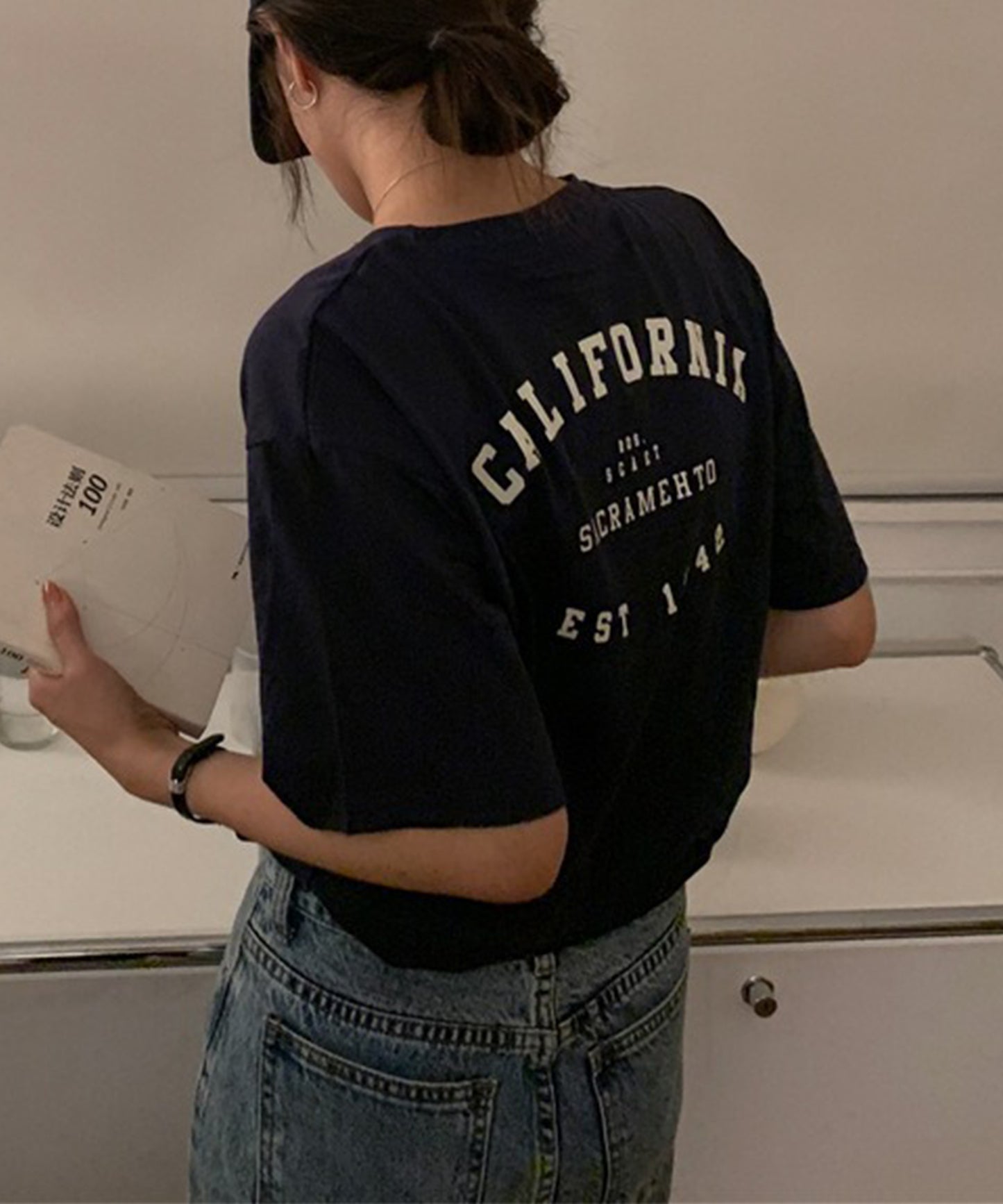 配色 ロゴ クルーネック 半袖 Tシャツ