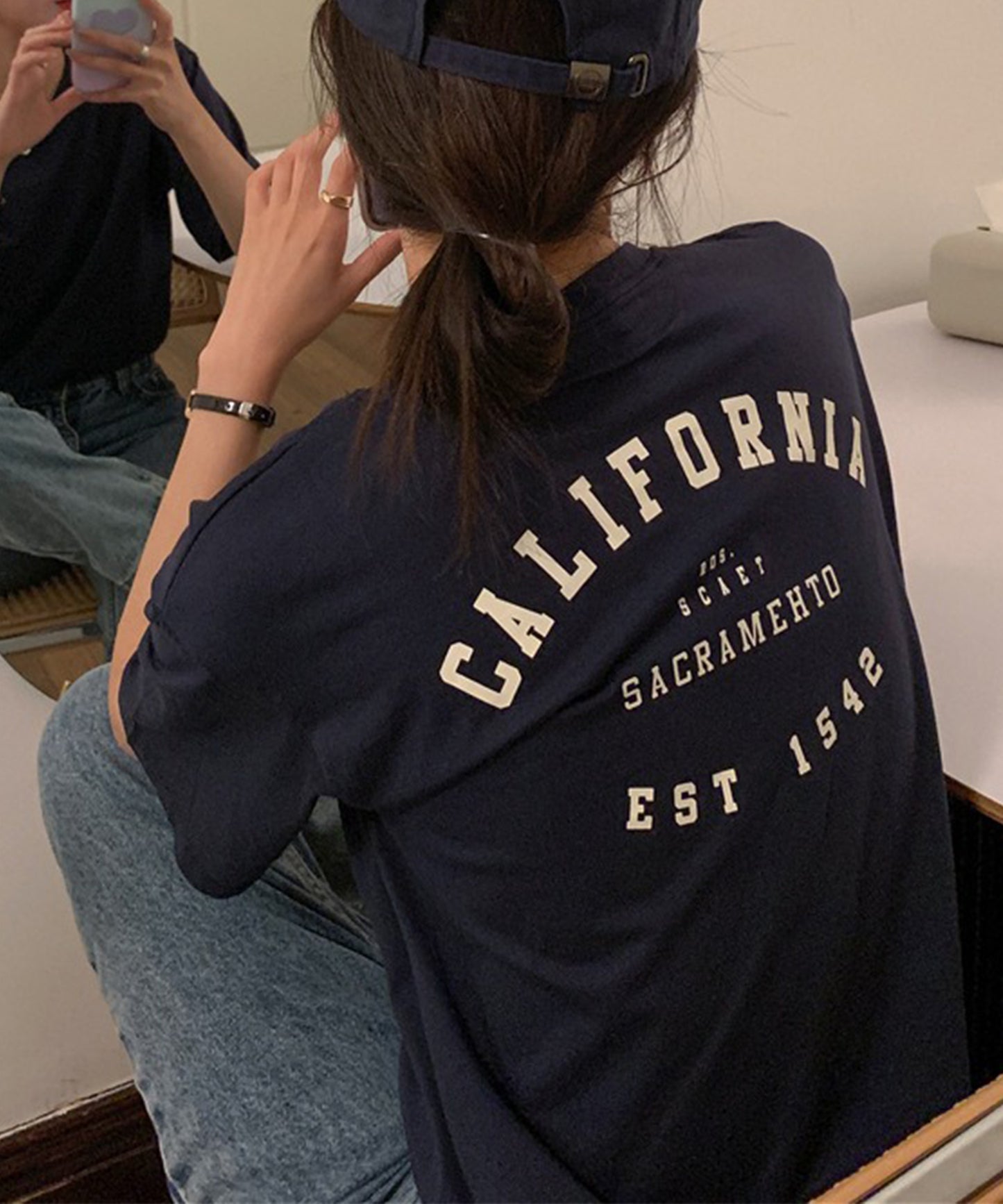 配色 ロゴ クルーネック 半袖 Tシャツ