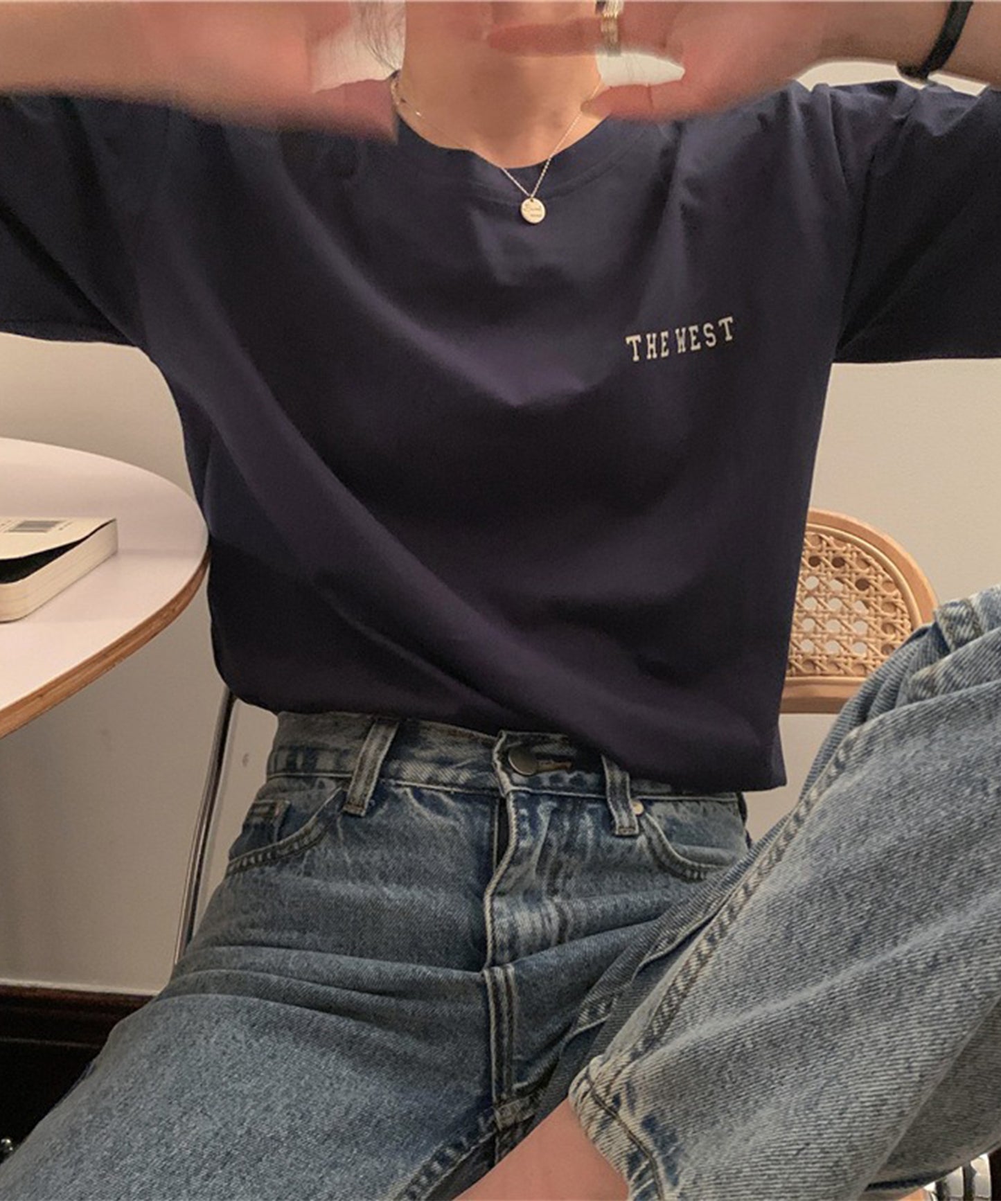 配色 ロゴ クルーネック 半袖 Tシャツ