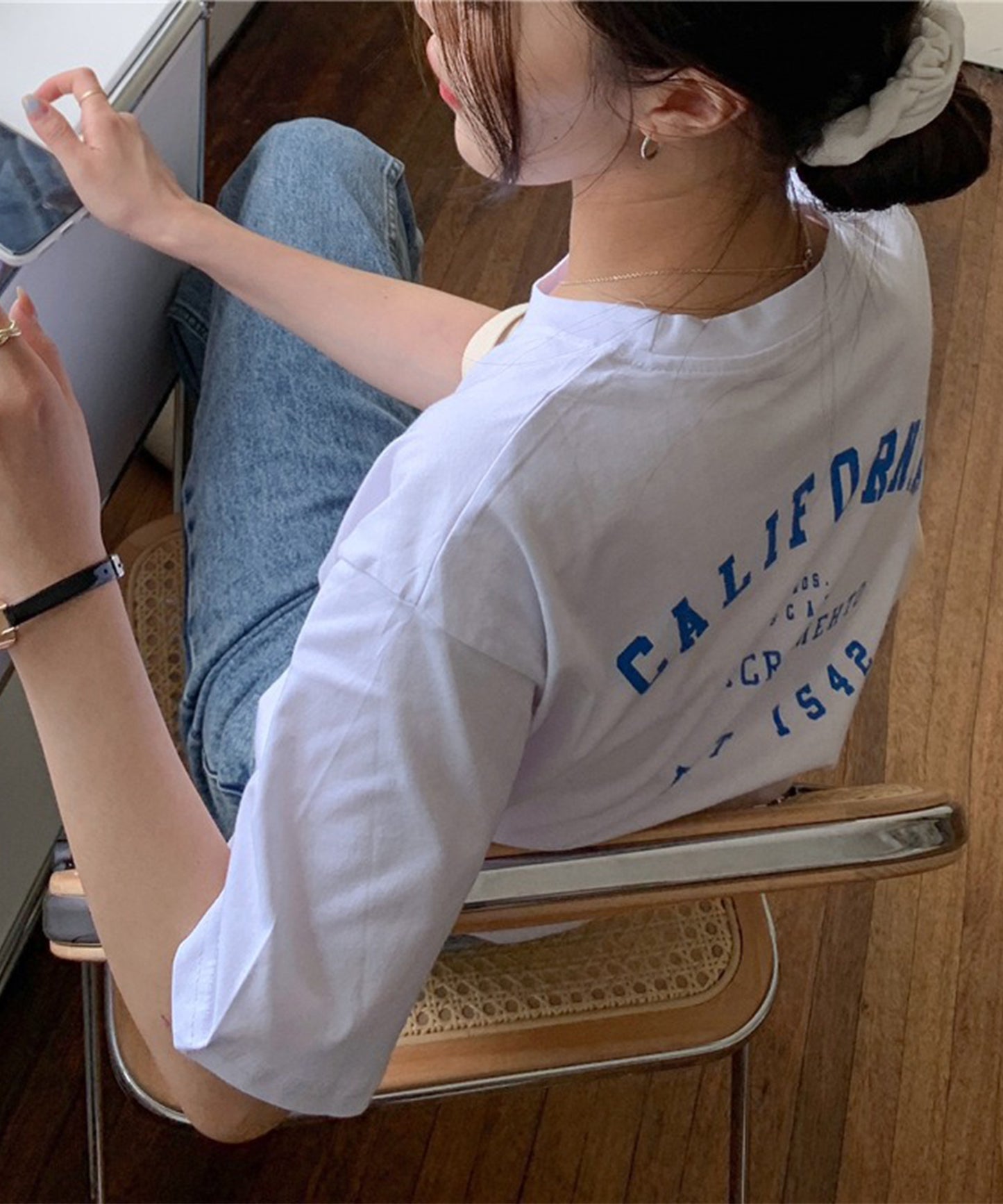 配色 ロゴ クルーネック 半袖 Tシャツ