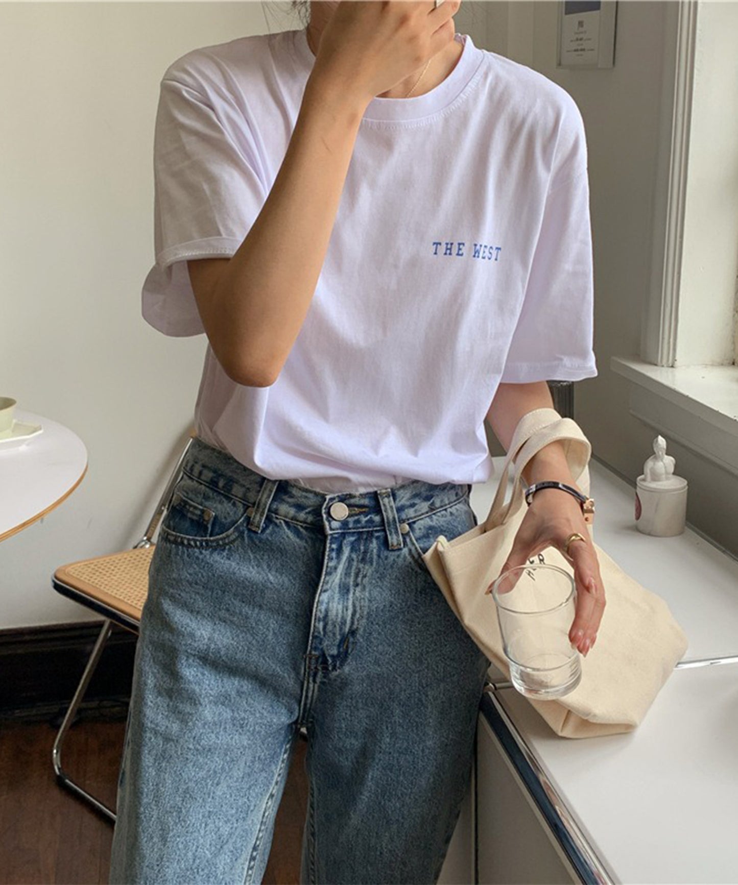 配色 ロゴ クルーネック 半袖 Tシャツ