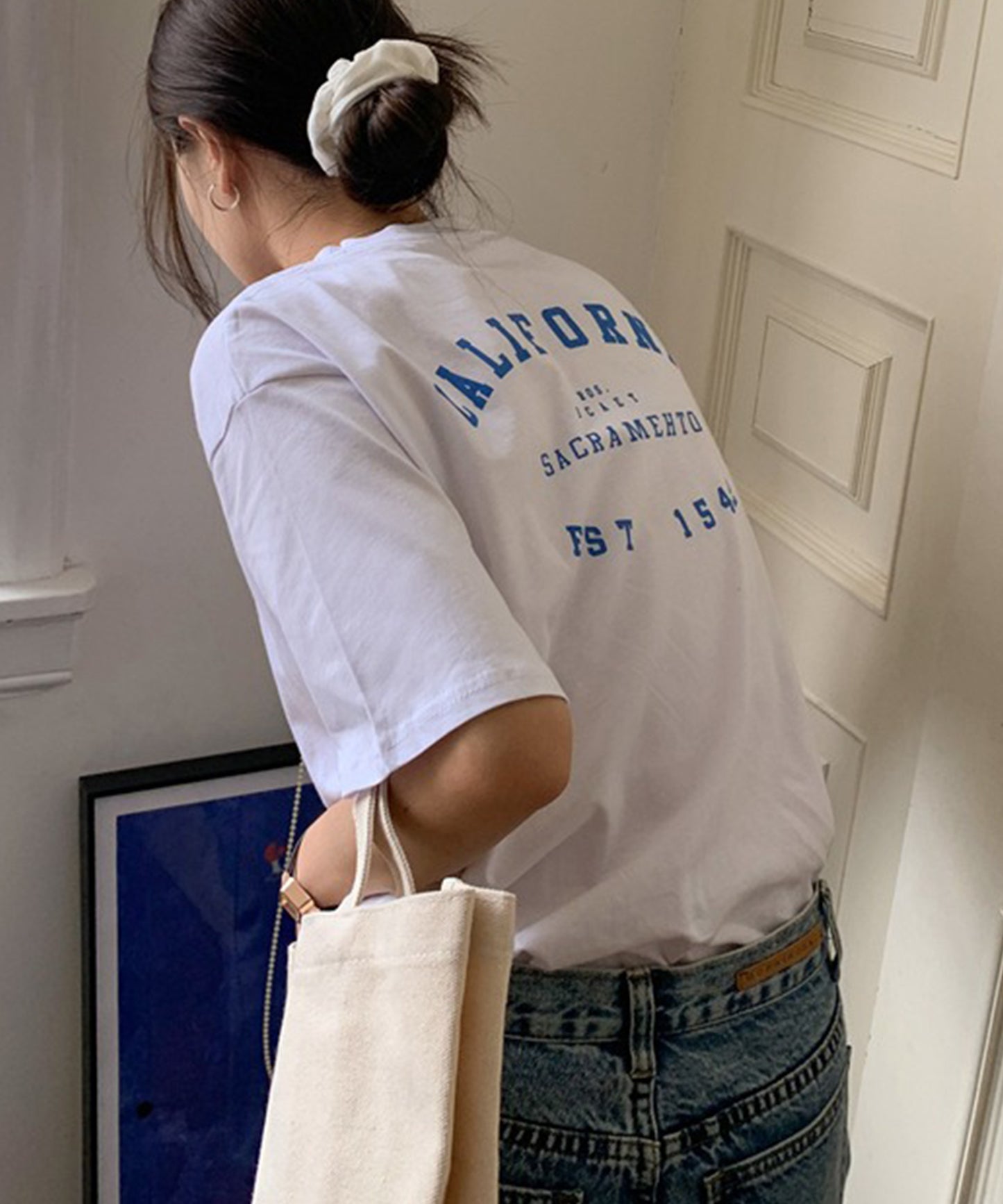 配色 ロゴ クルーネック 半袖 Tシャツ
