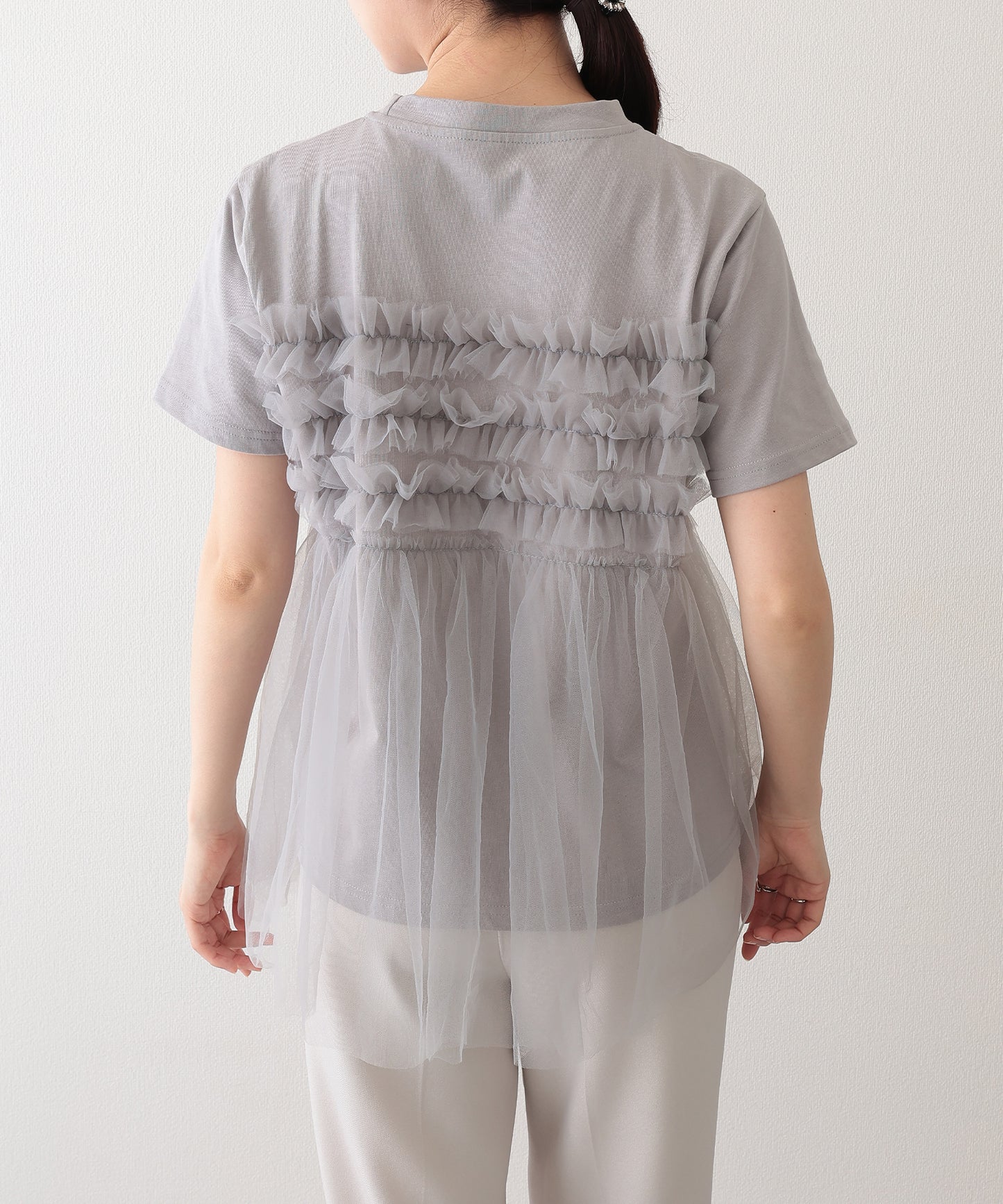 チュール ビスチェ ドッキング 半袖 Tシャツ
