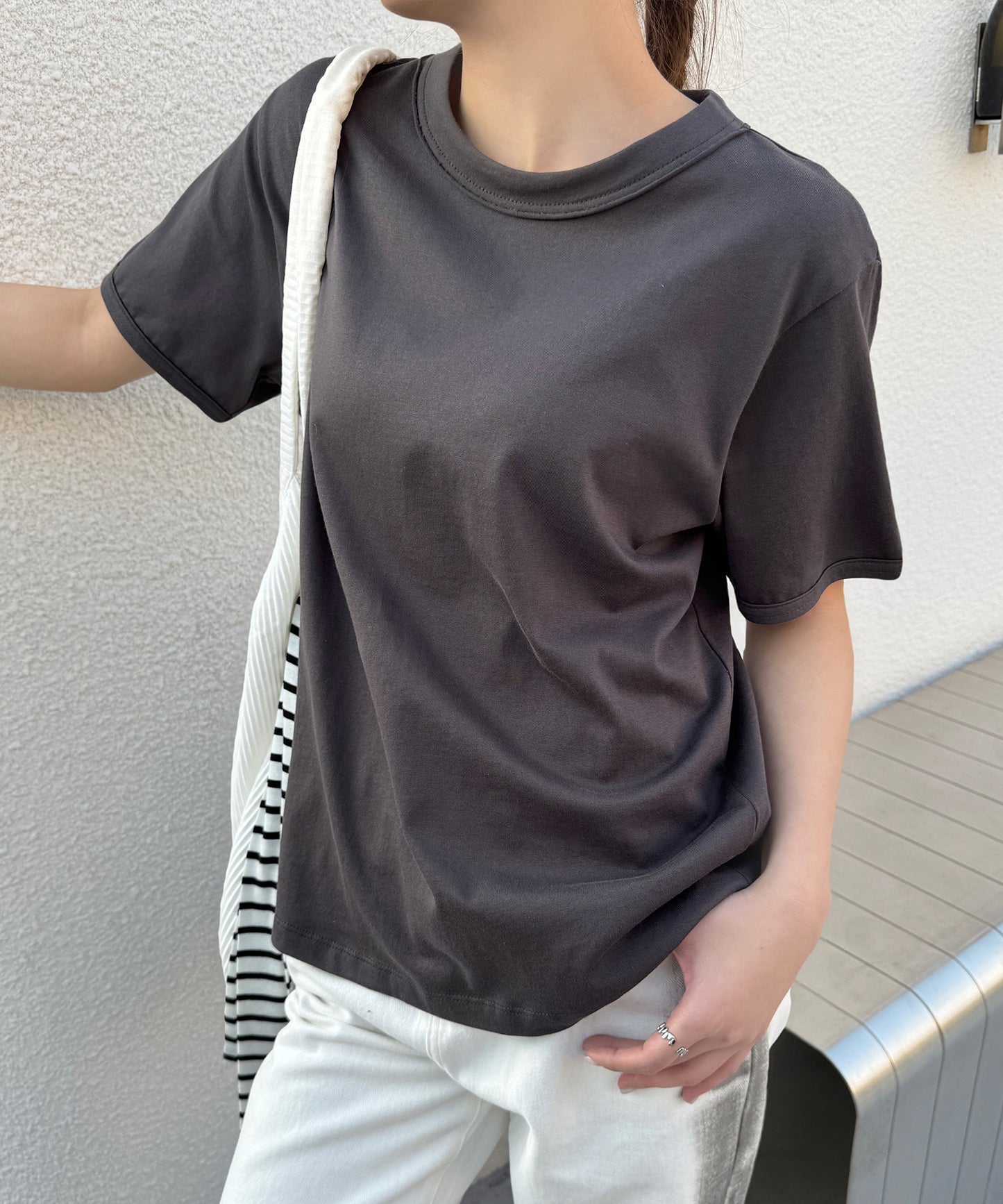 クルーネック ベーシック 半袖 コットン Tシャツ