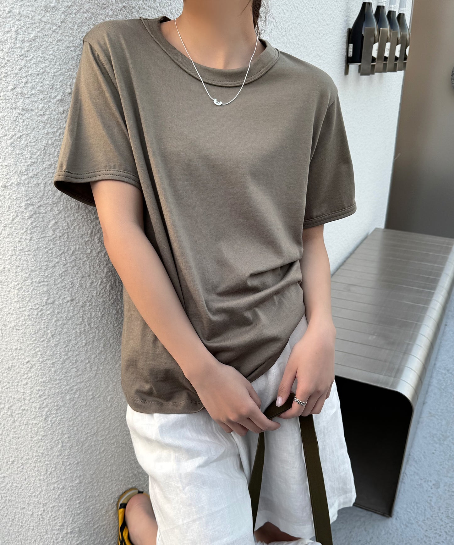 クルーネック ベーシック 半袖 コットン Tシャツ