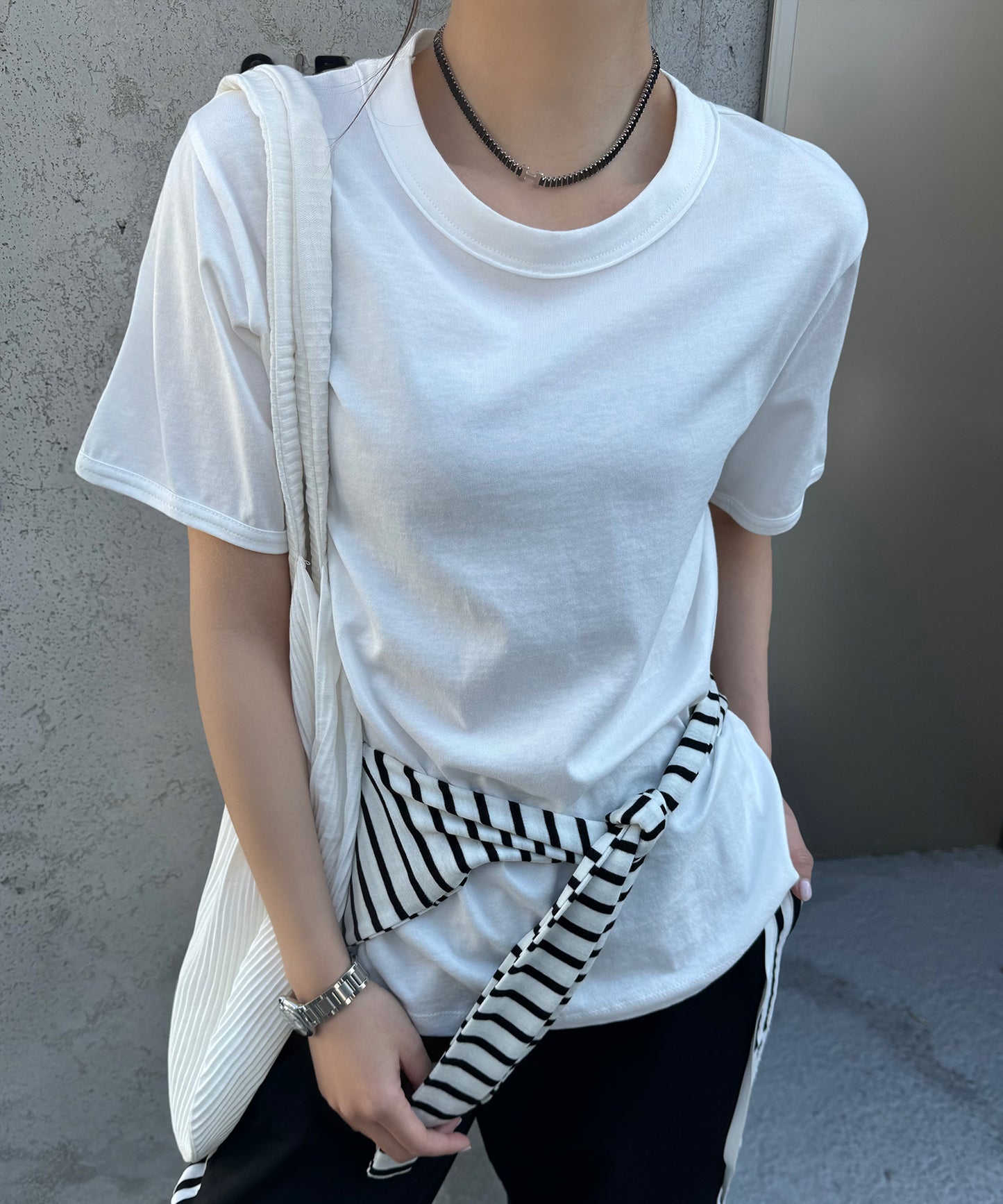 クルーネック ベーシック 半袖 コットン Tシャツ