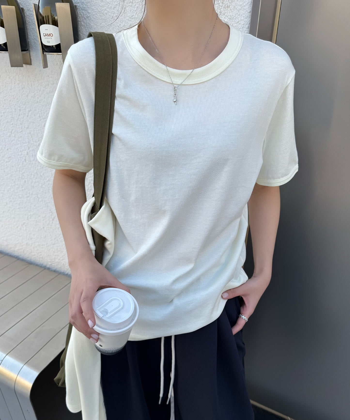 クルーネック ベーシック 半袖 コットン Tシャツ