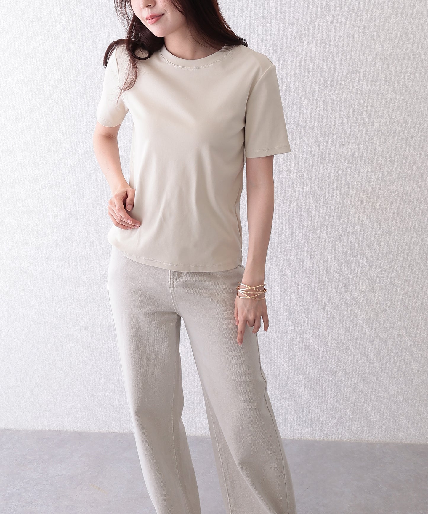 クルーネック ベーシック コットン 半袖 Tシャツ