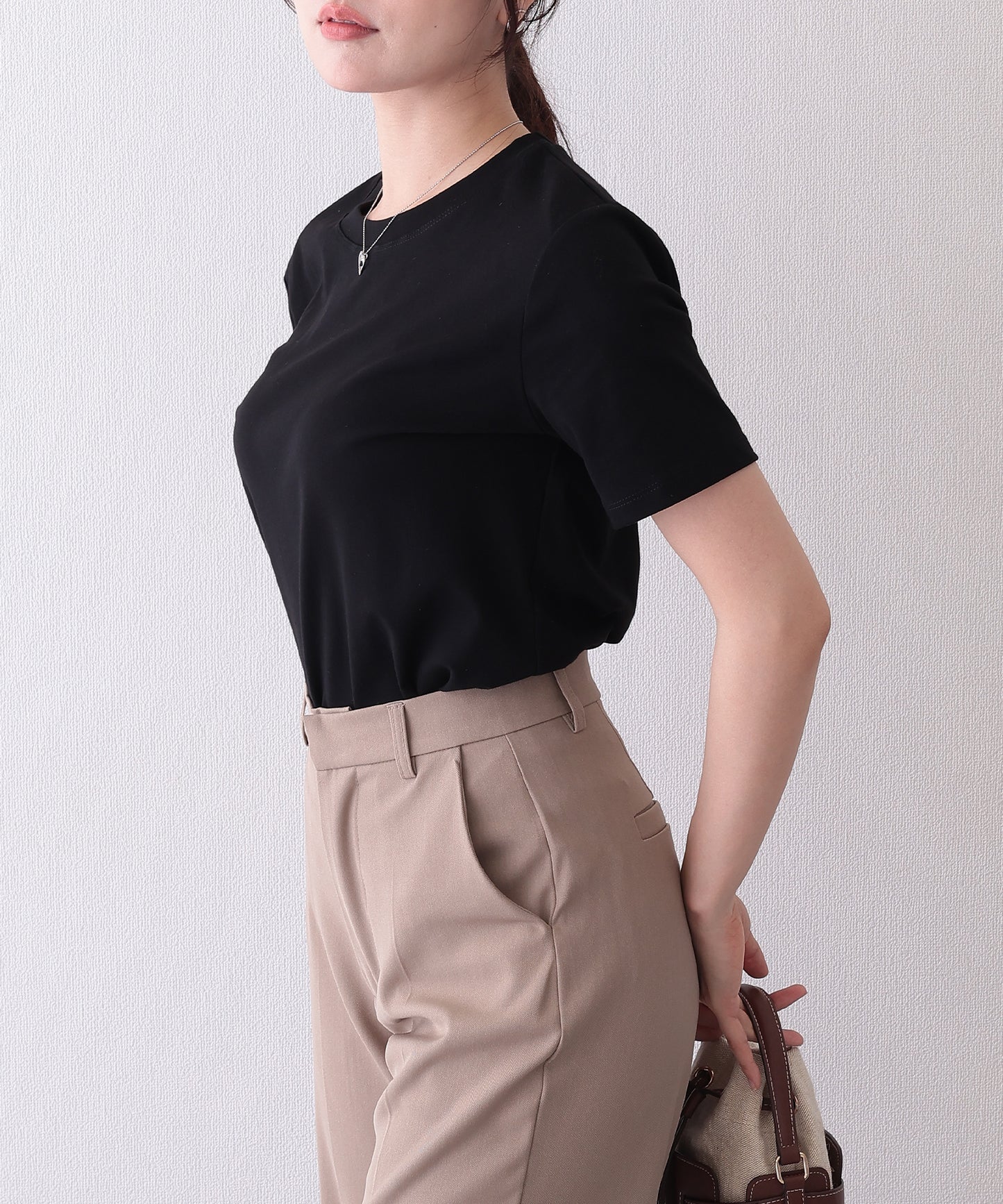 クルーネック ベーシック コットン 半袖 Tシャツ