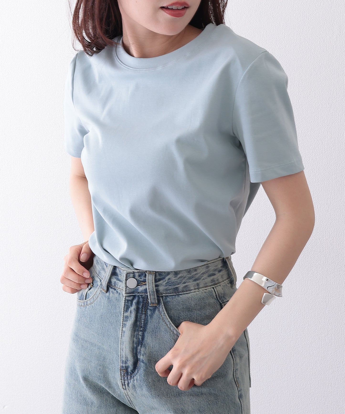 クルーネック ベーシック コットン 半袖 Tシャツ
