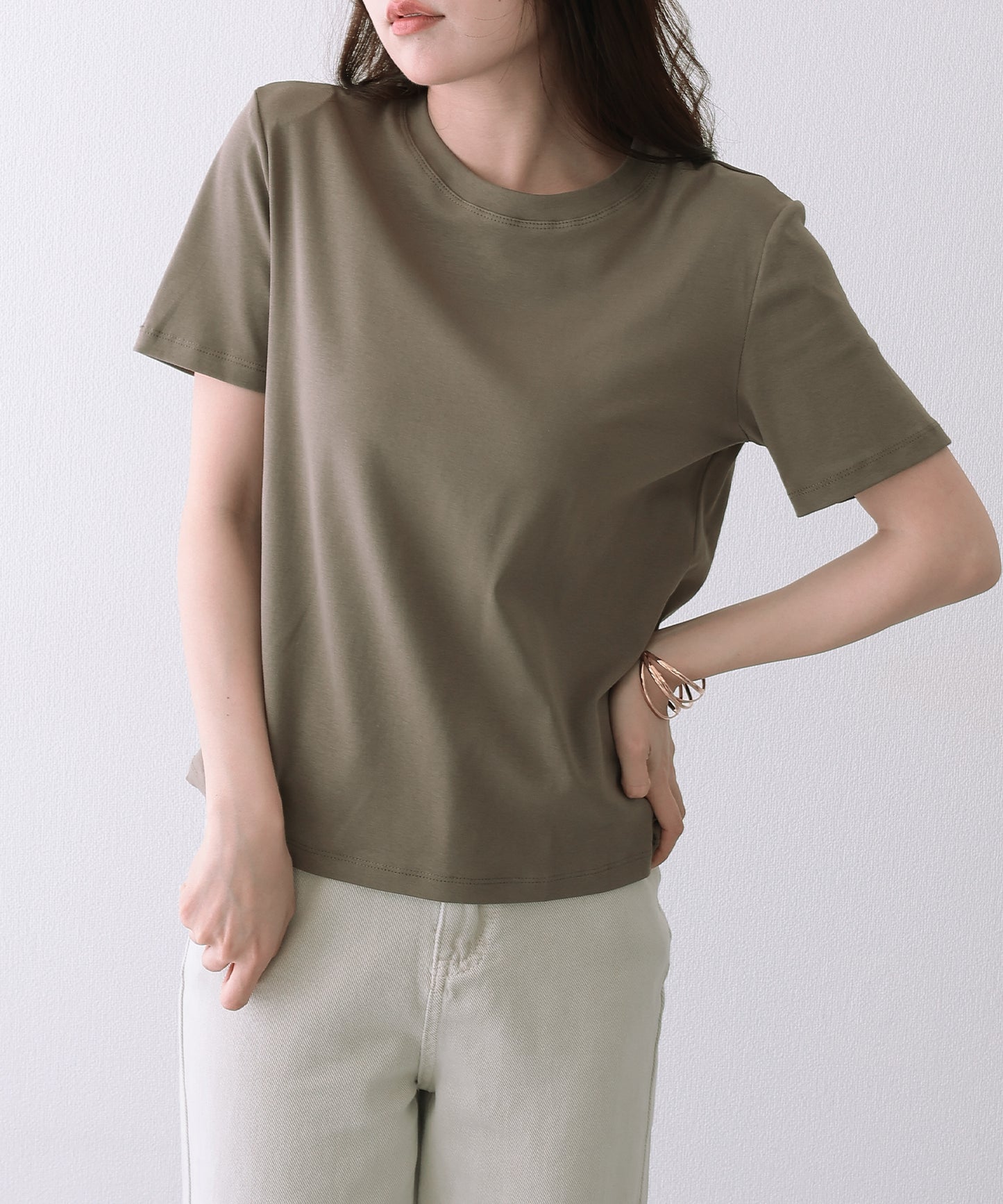 クルーネック ベーシック コットン 半袖 Tシャツ