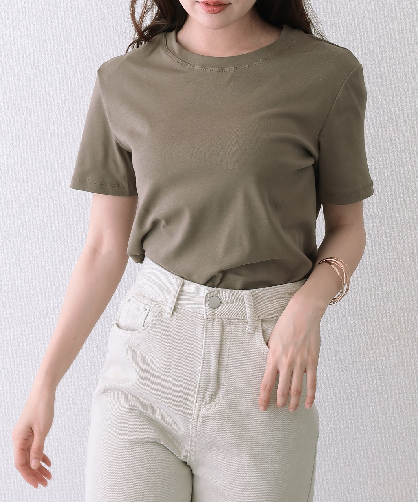 クルーネック ベーシック コットン 半袖 Tシャツ