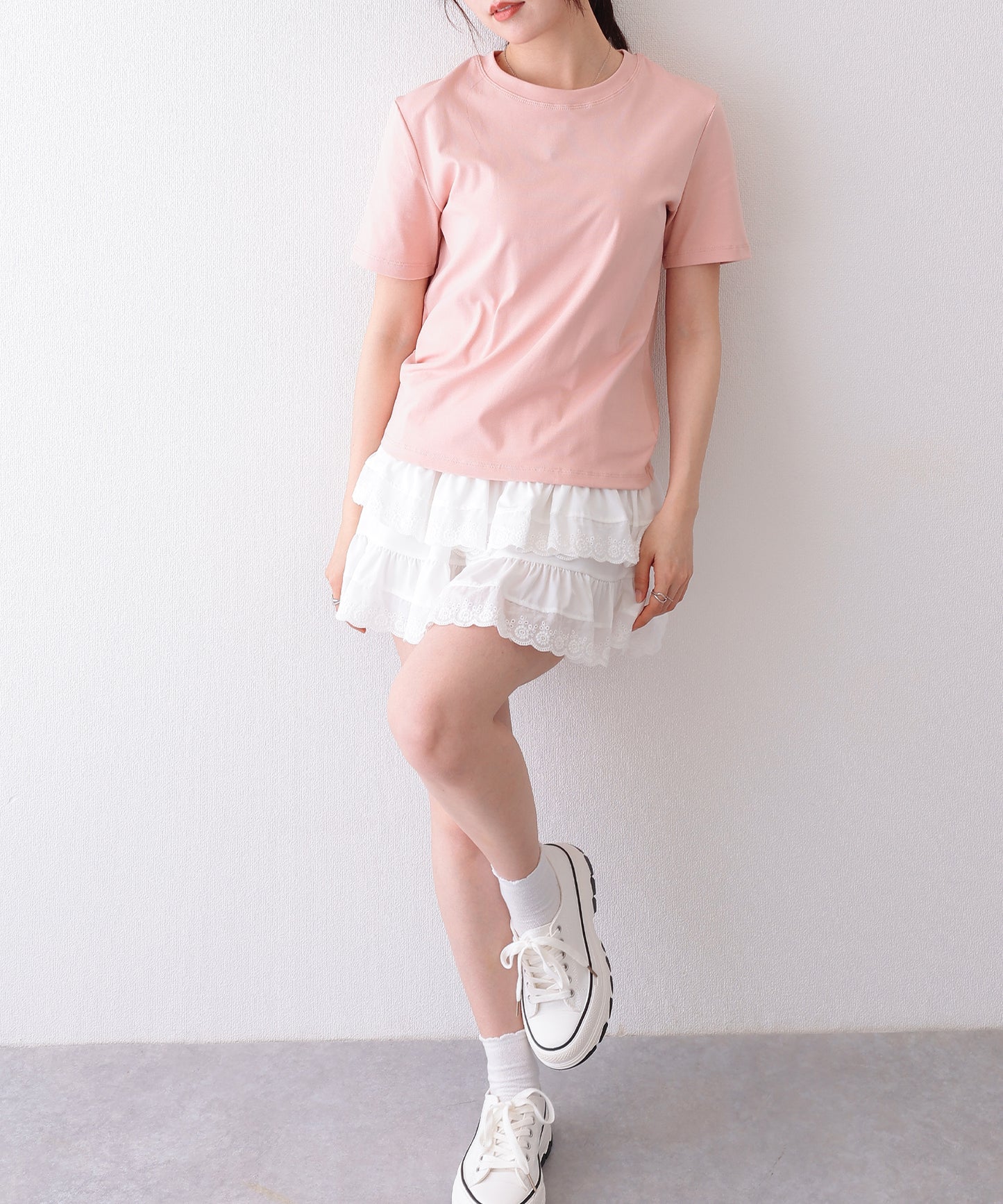 クルーネック ベーシック コットン 半袖 Tシャツ