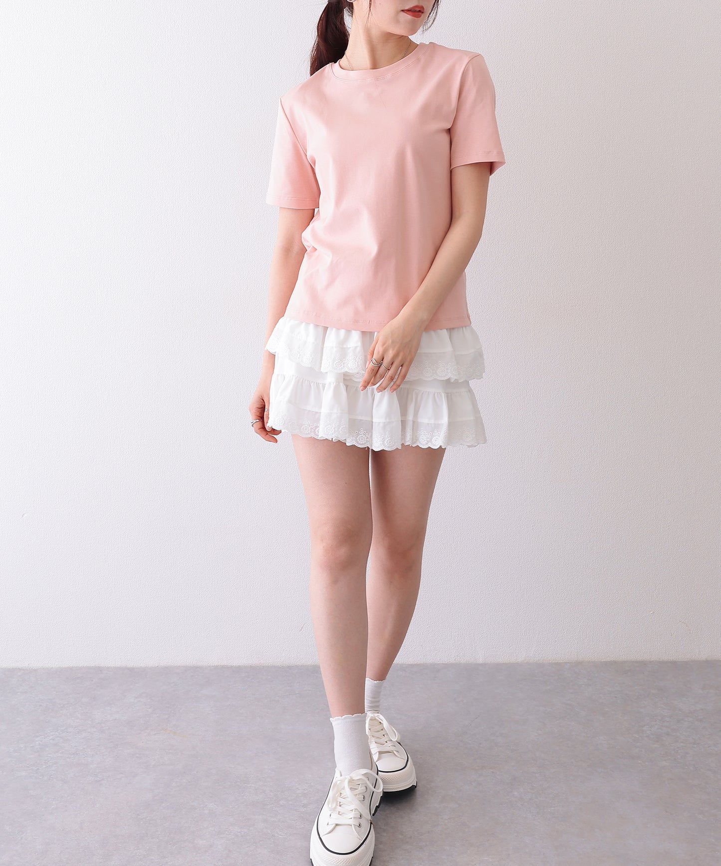 クルーネック ベーシック コットン 半袖 Tシャツ