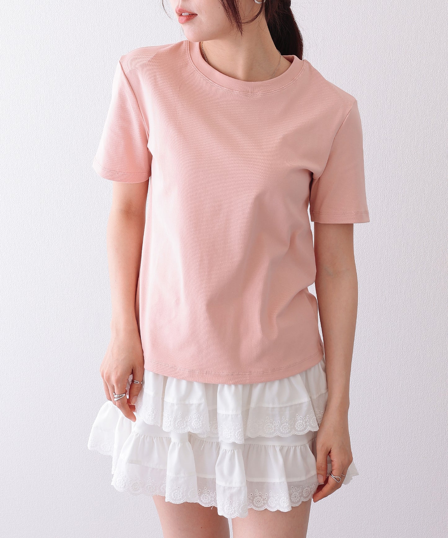 クルーネック ベーシック コットン 半袖 Tシャツ