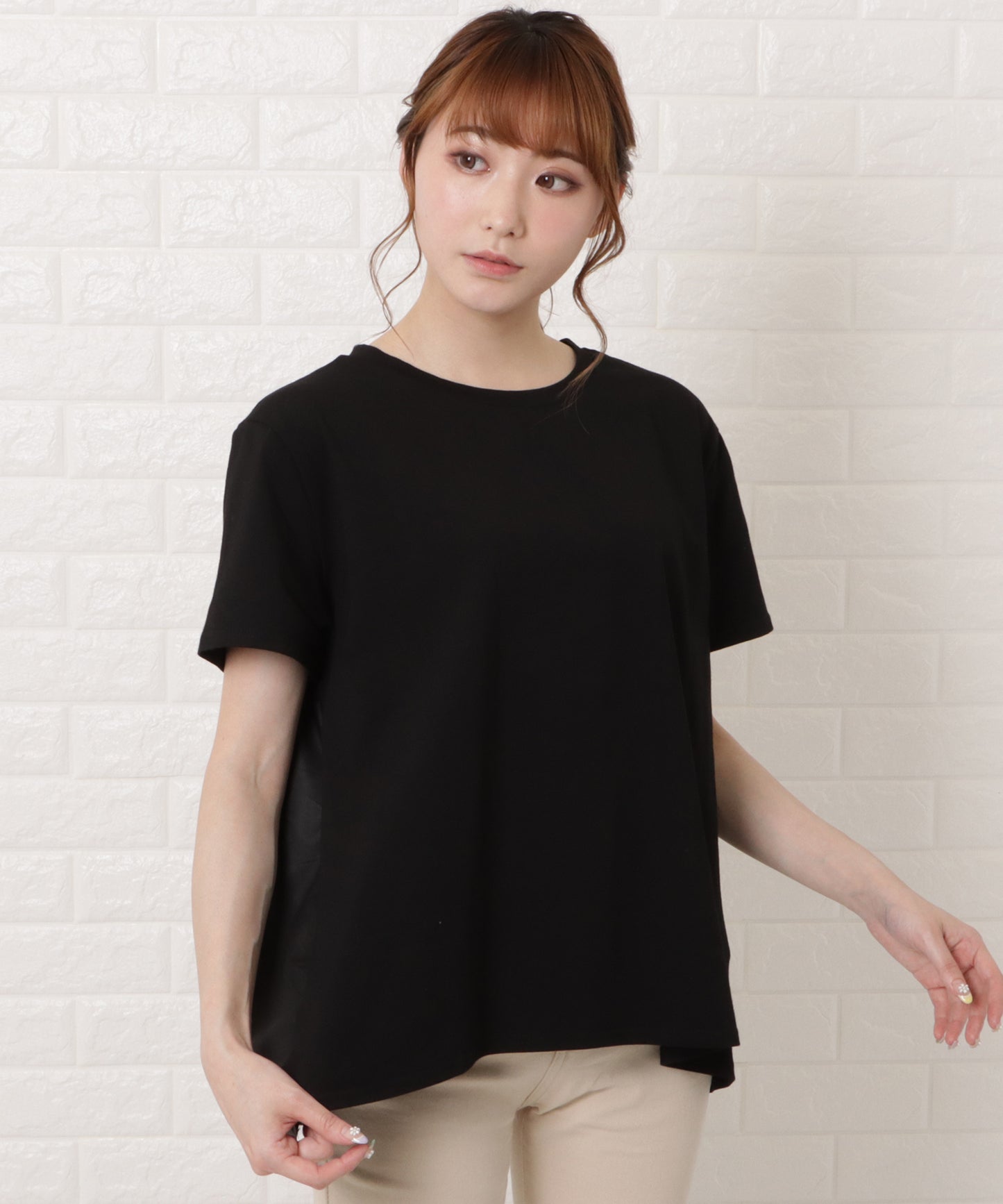 バックフレア半袖Tシャツ