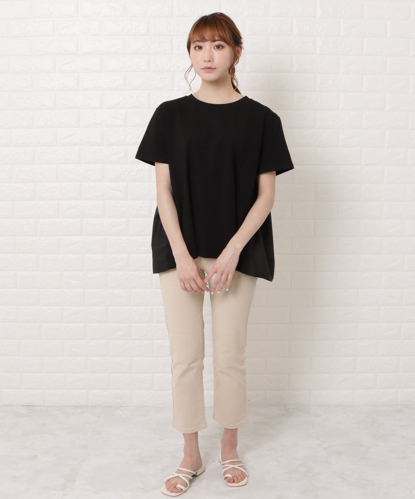 バックフレア半袖Tシャツ