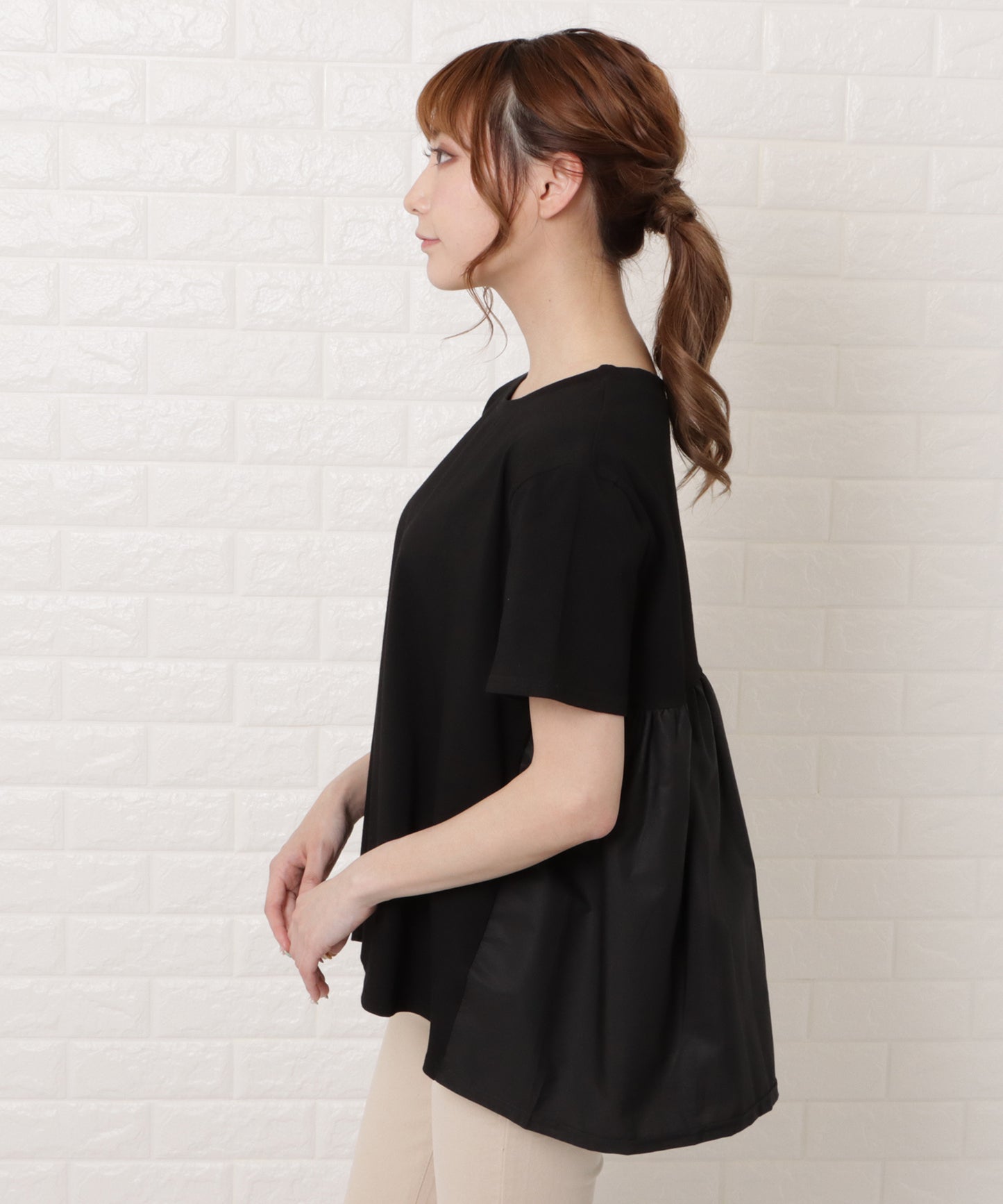 バックフレア半袖Tシャツ