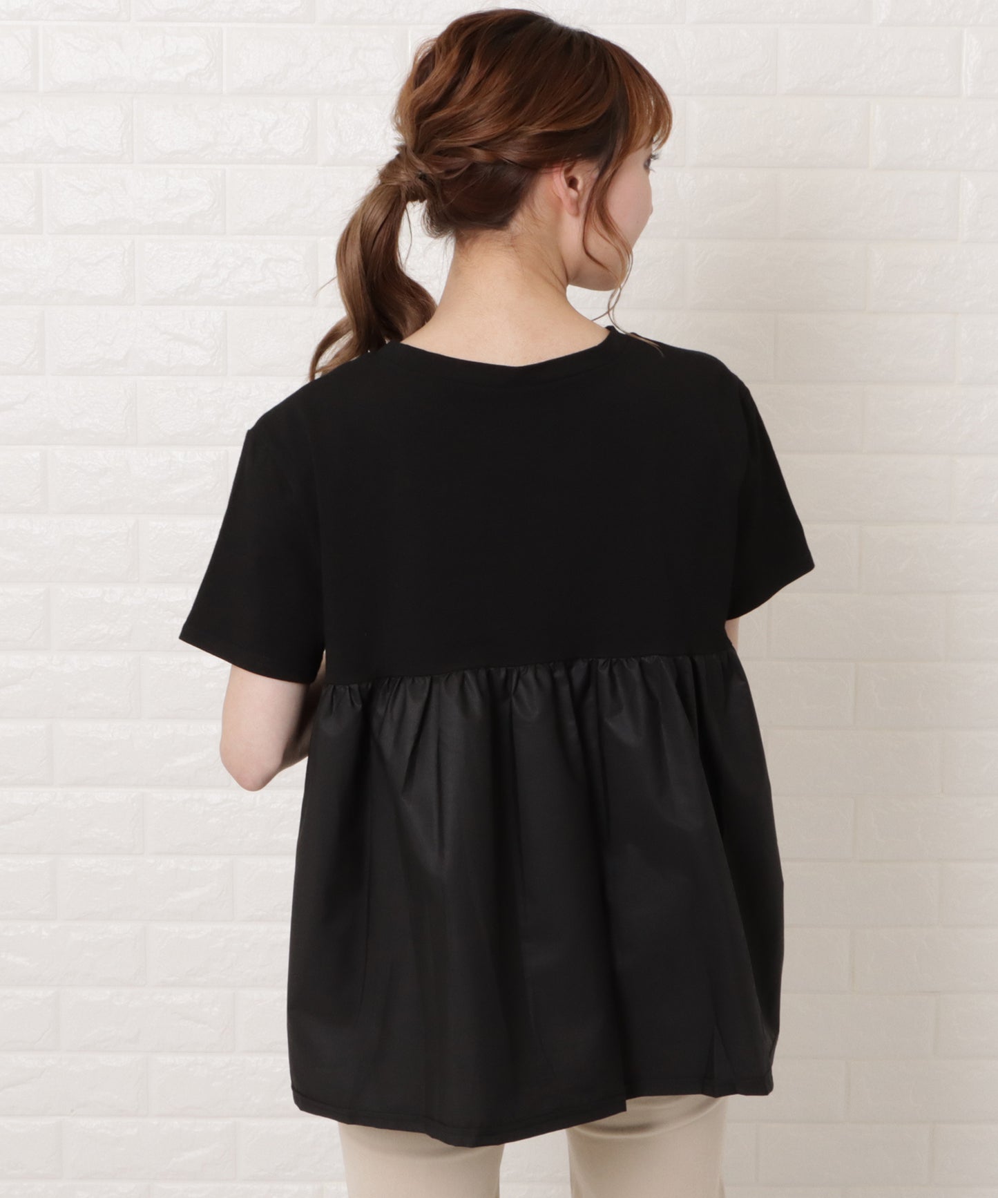 バックフレア半袖Tシャツ