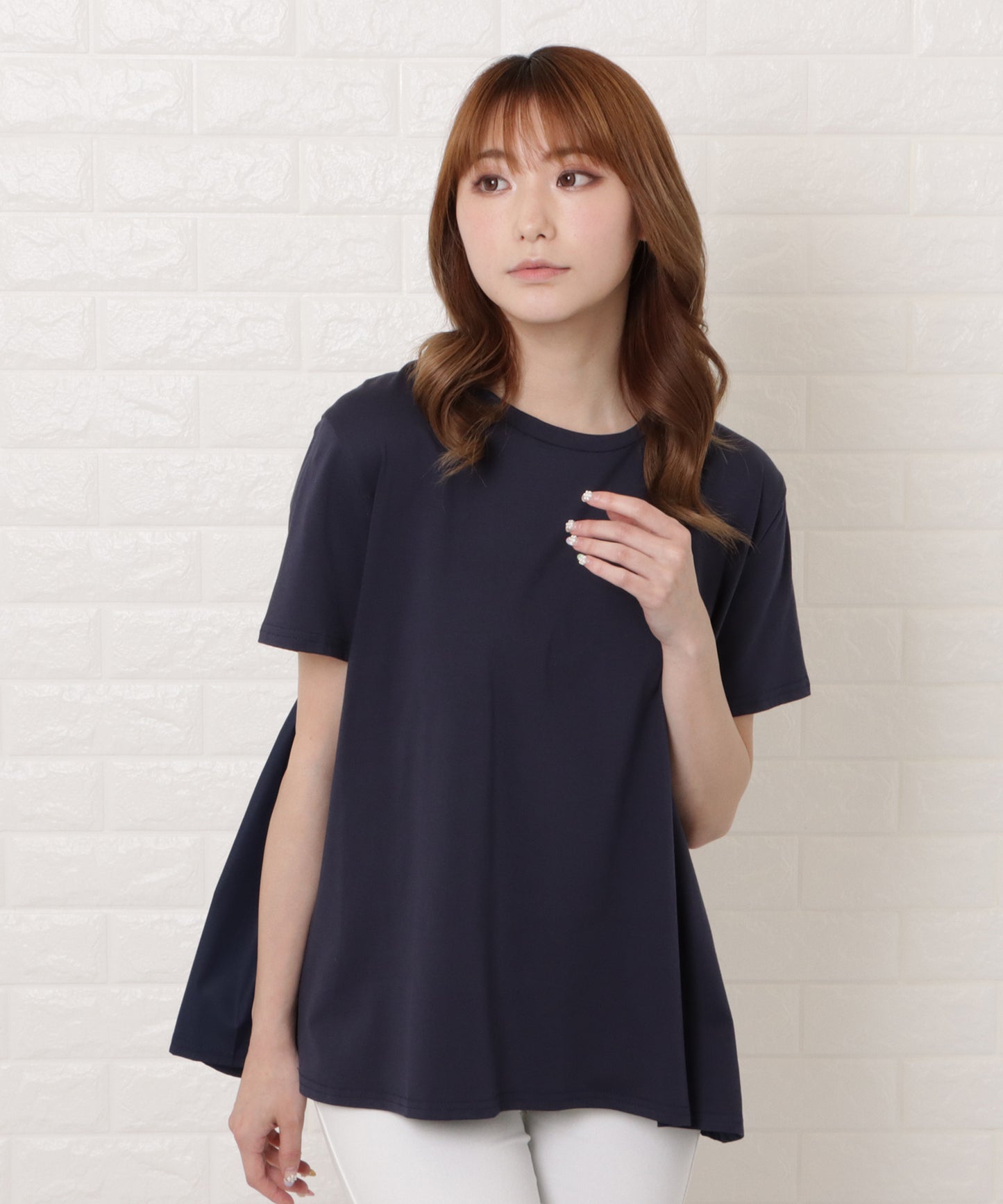 バックフレア半袖Tシャツ