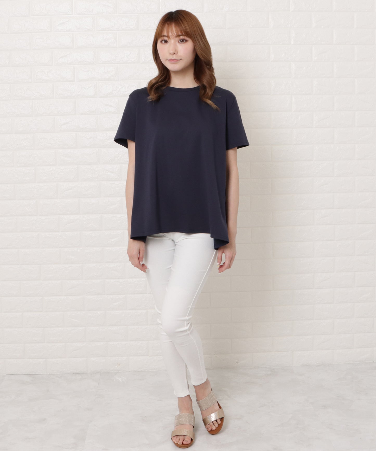 バックフレア半袖Tシャツ