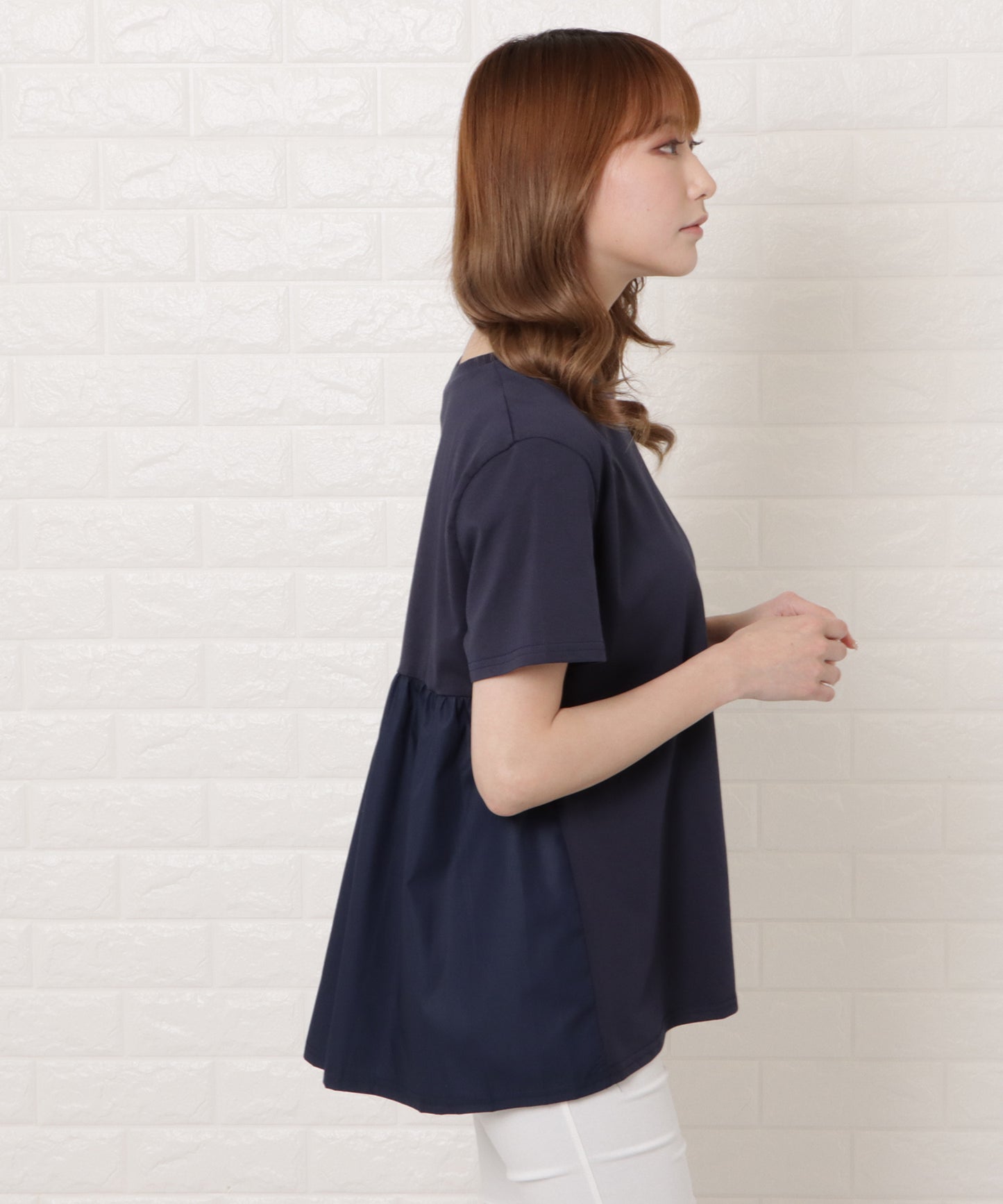 バックフレア半袖Tシャツ