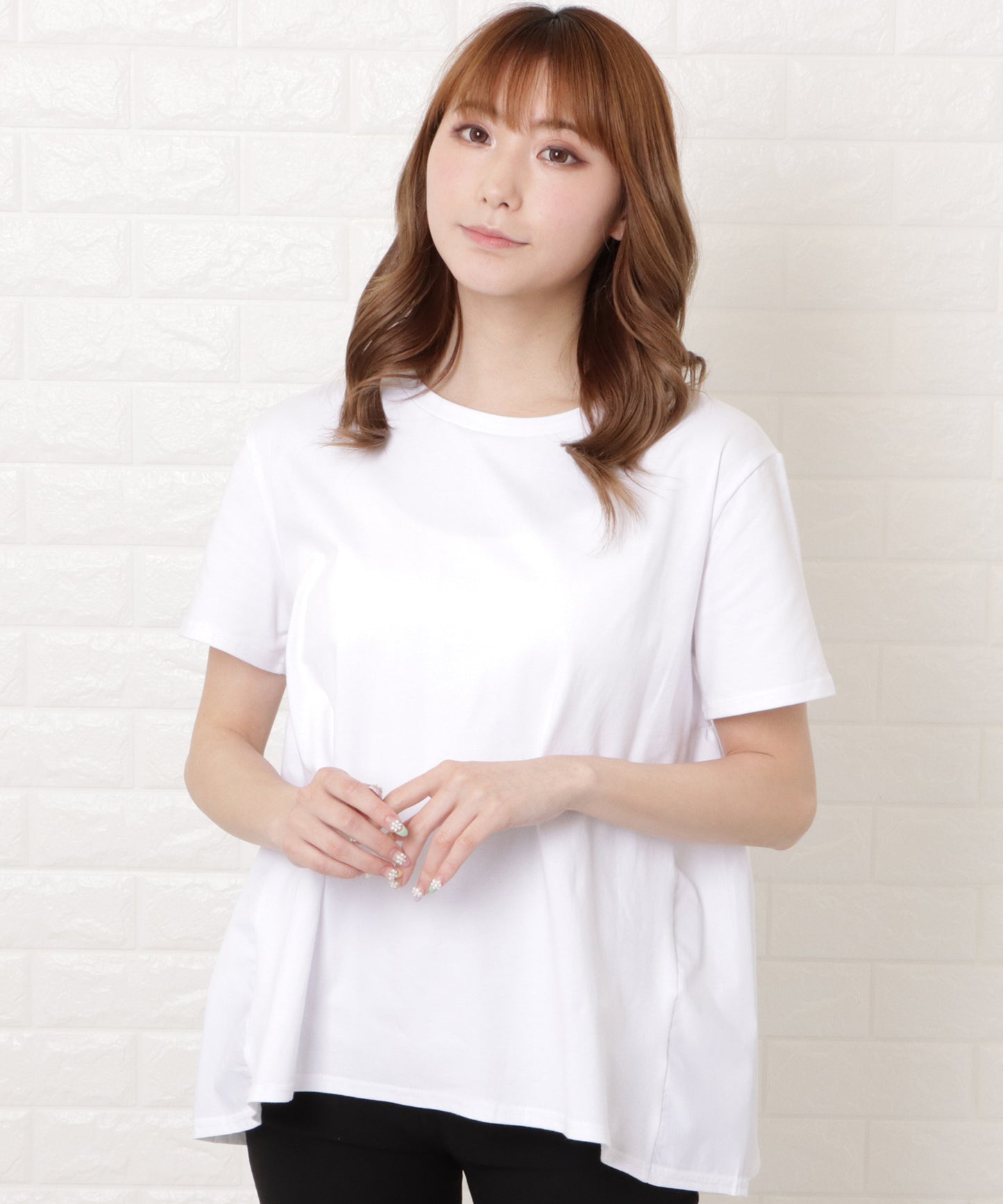 バックフレア半袖Tシャツ