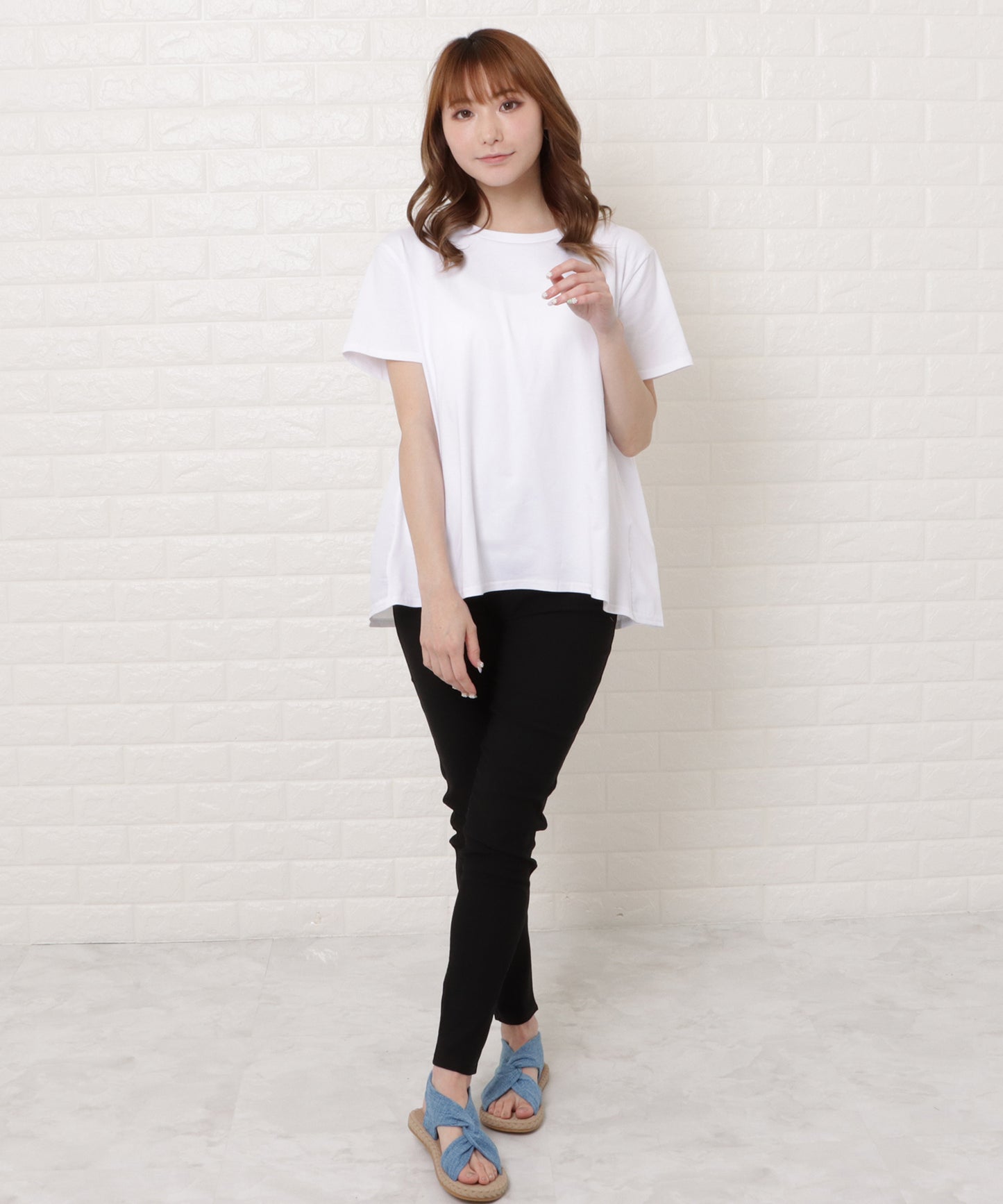 バックフレア半袖Tシャツ