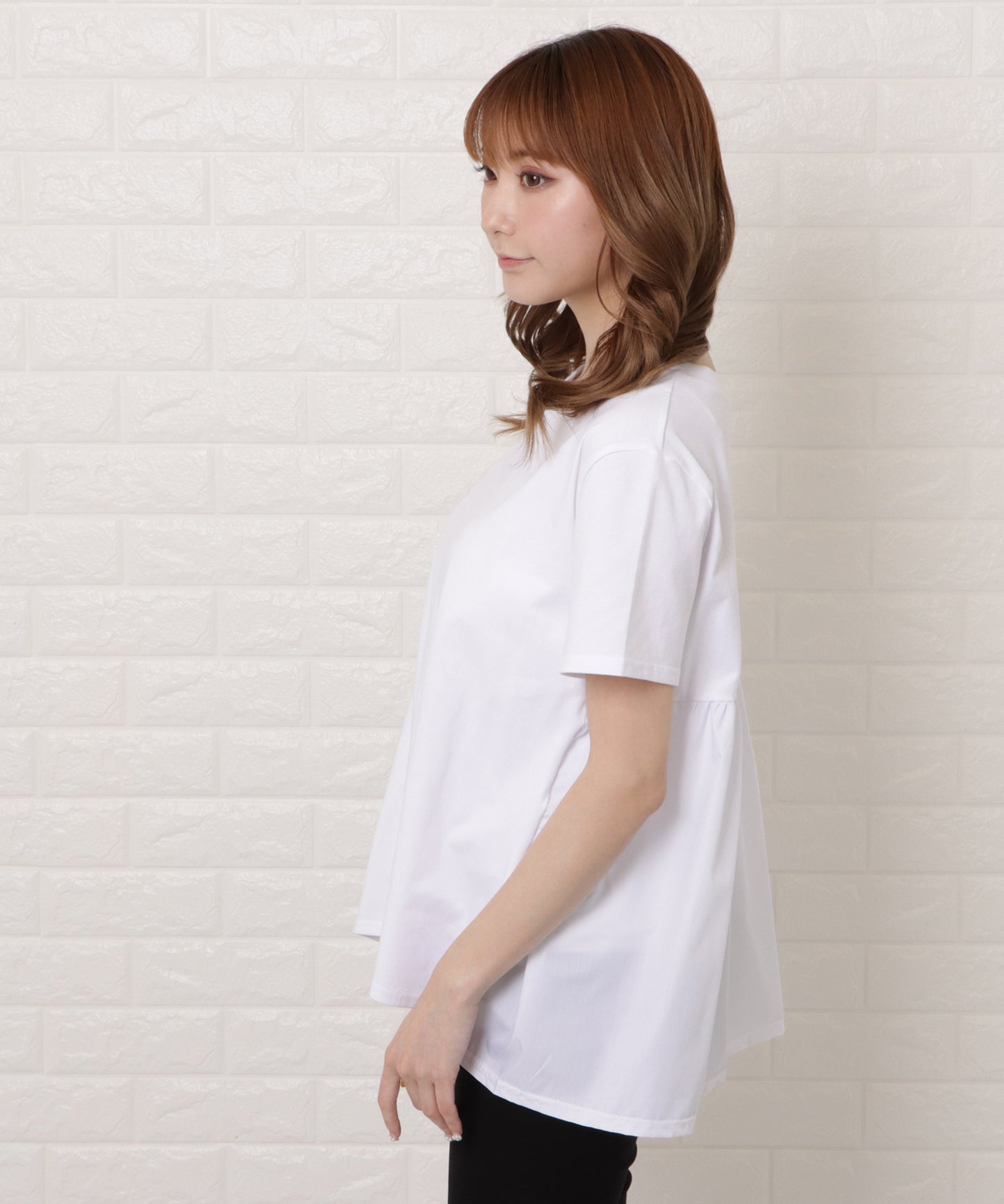 バックフレア半袖Tシャツ