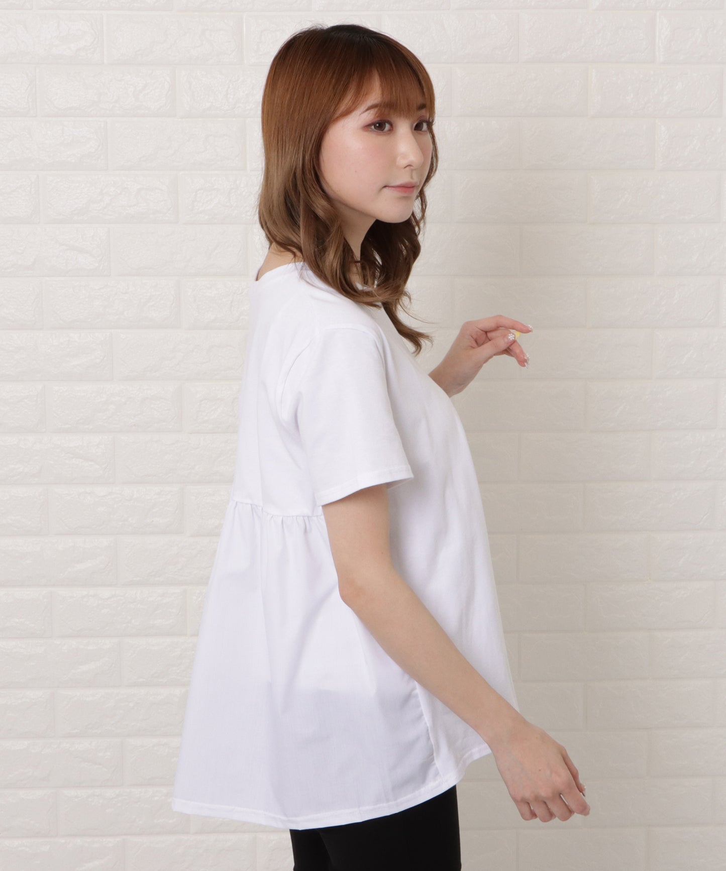 バックフレア半袖Tシャツ