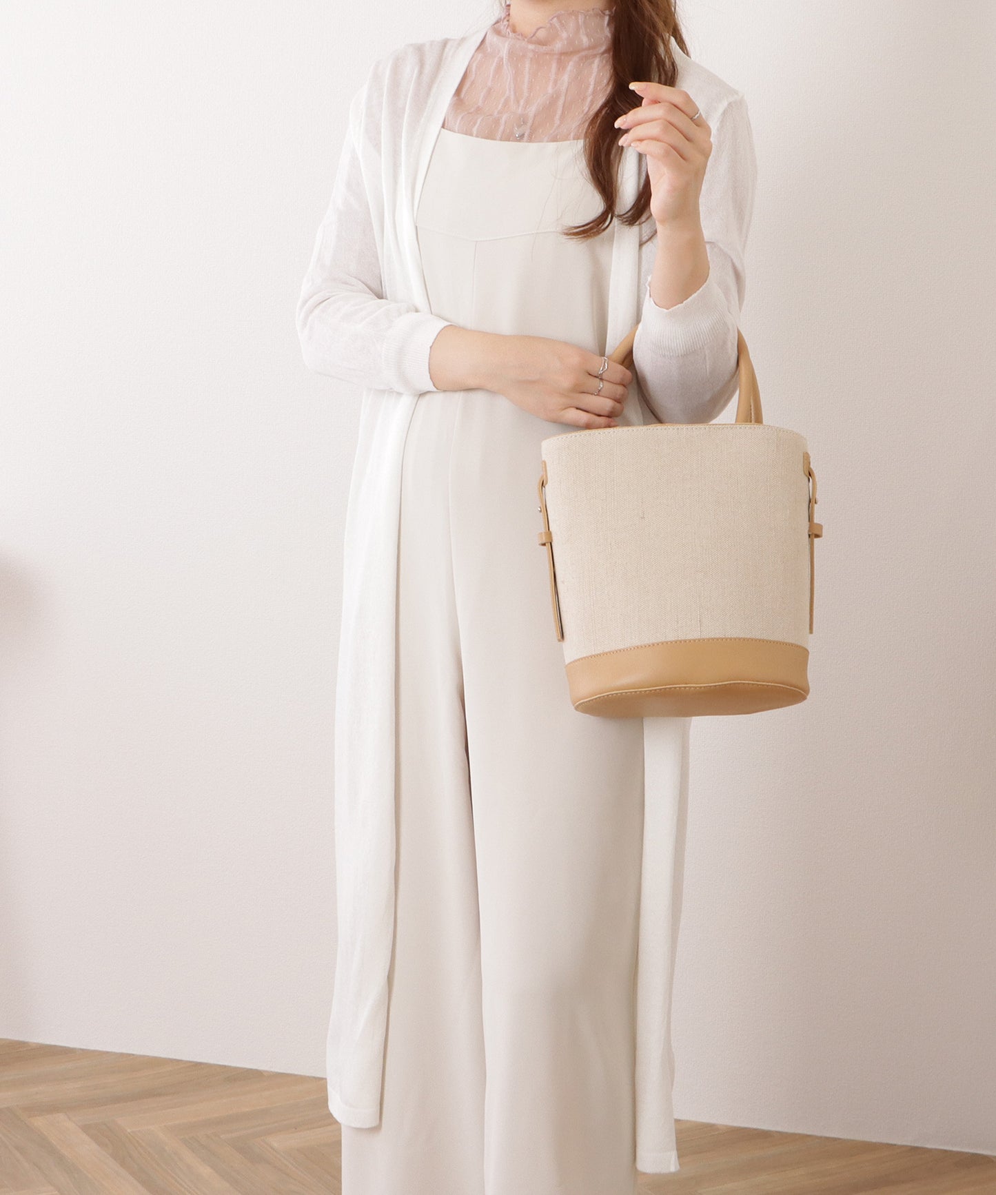 7分袖シアーロングベーシックカーディガン