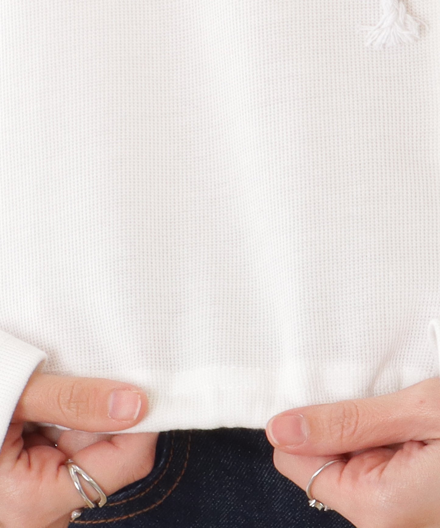 ドロスト付き フロントボタン コンパクト フーデット パーカー