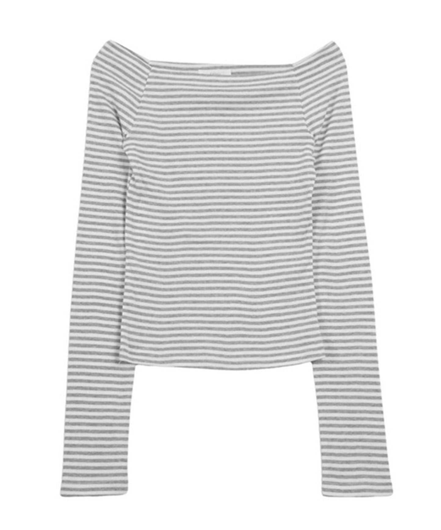 オフショルダー ラグラン ボーダー 長袖 カットソー