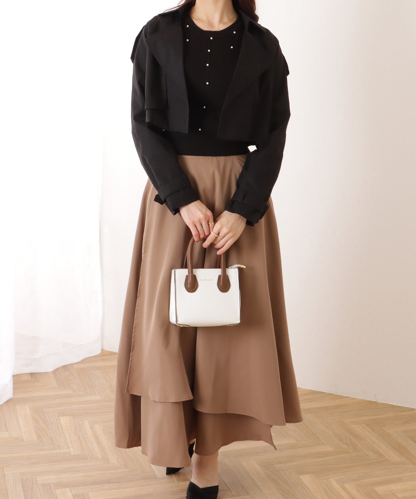 トレンチ風 コンパクト ボレロ テーラード ジャケット