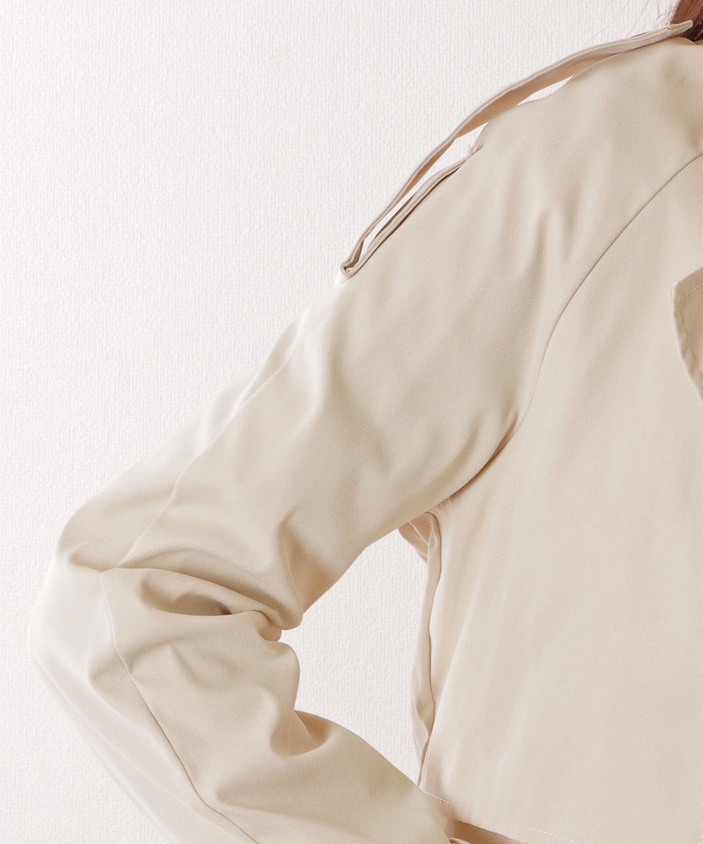 トレンチ風 コンパクト ボレロ テーラード ジャケット