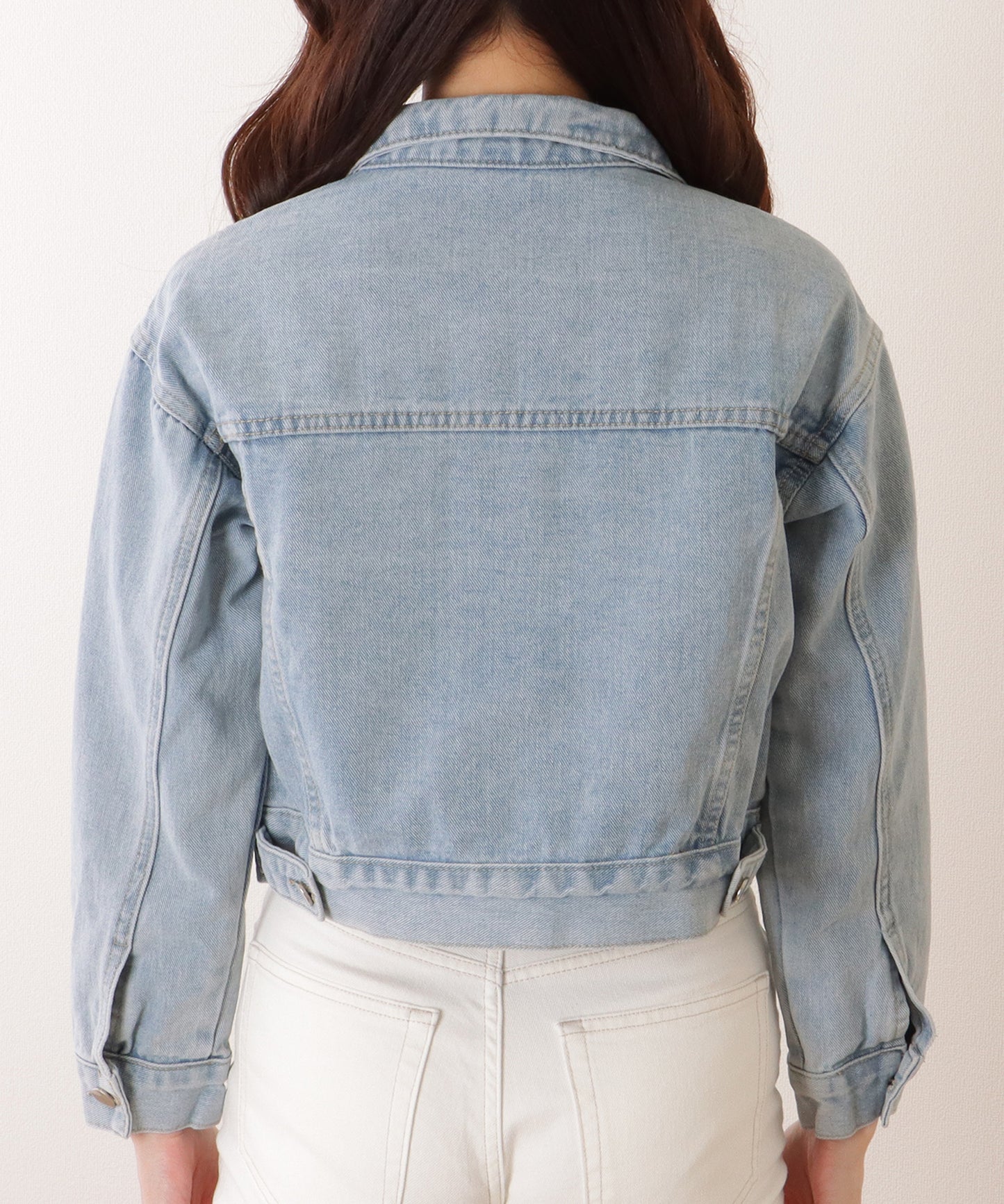 コンパクト ベーシック デニム ボタン ジャケット