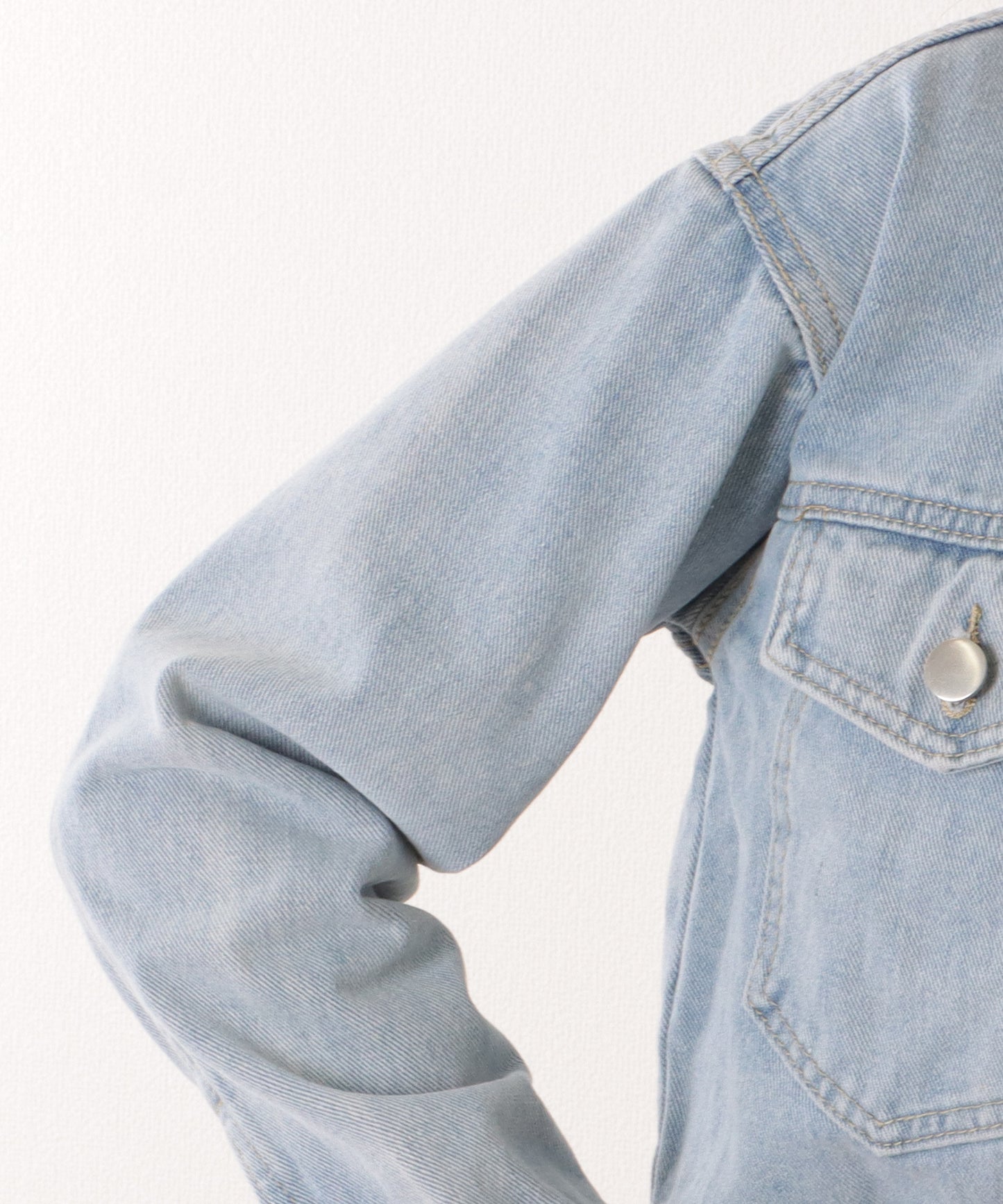 コンパクト ベーシック デニム ボタン ジャケット