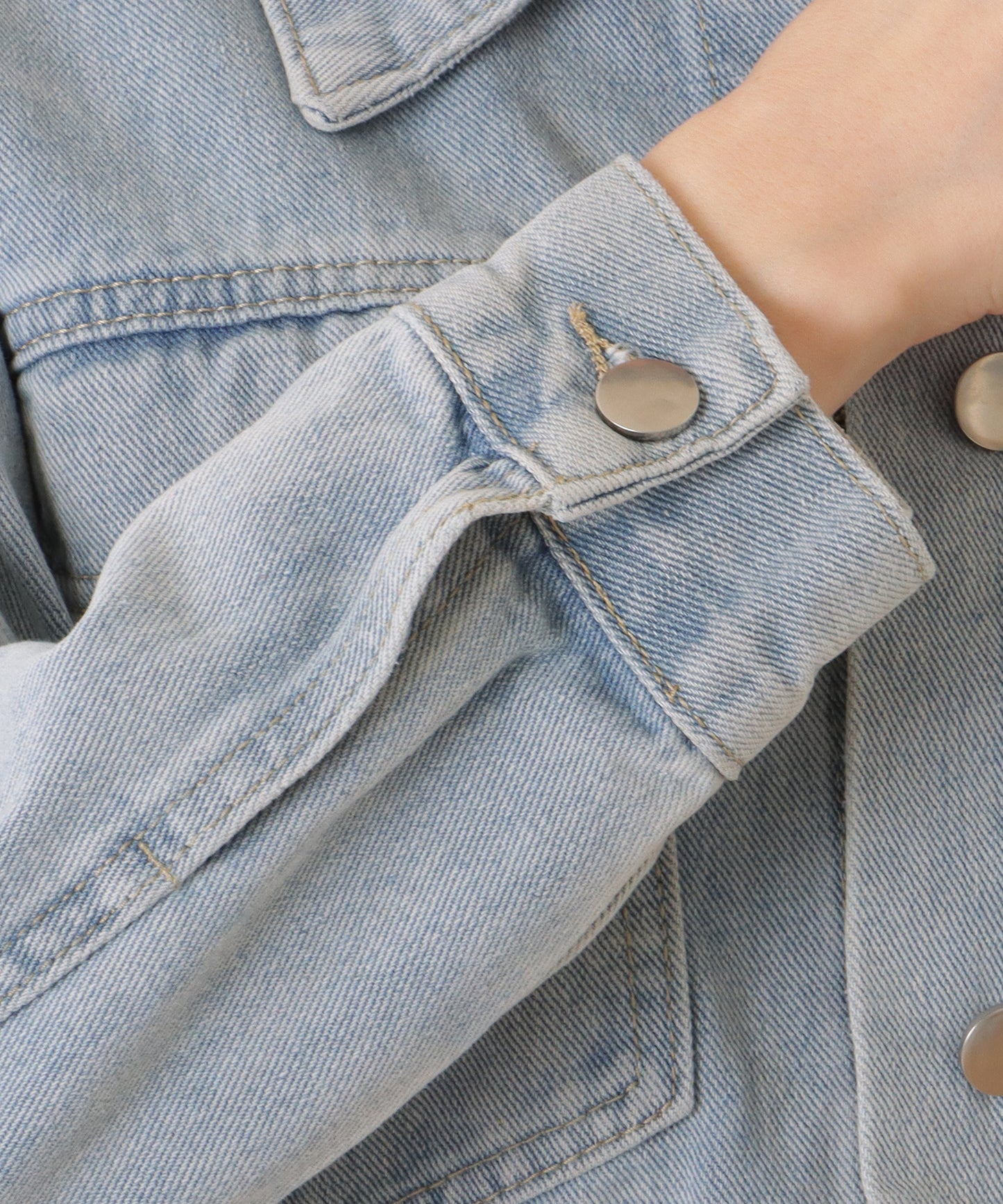 コンパクト ベーシック デニム ボタン ジャケット