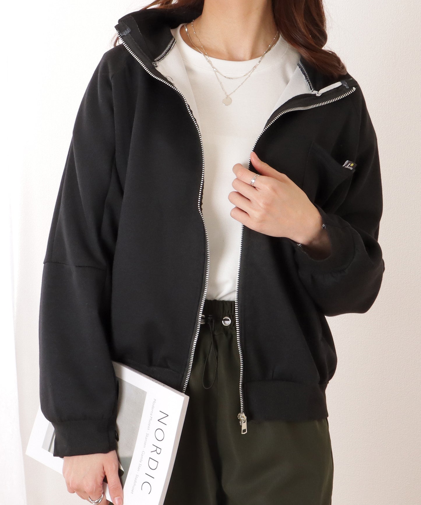 オーバーサイジング フル ジップアップ スタンドカラー ジャケット