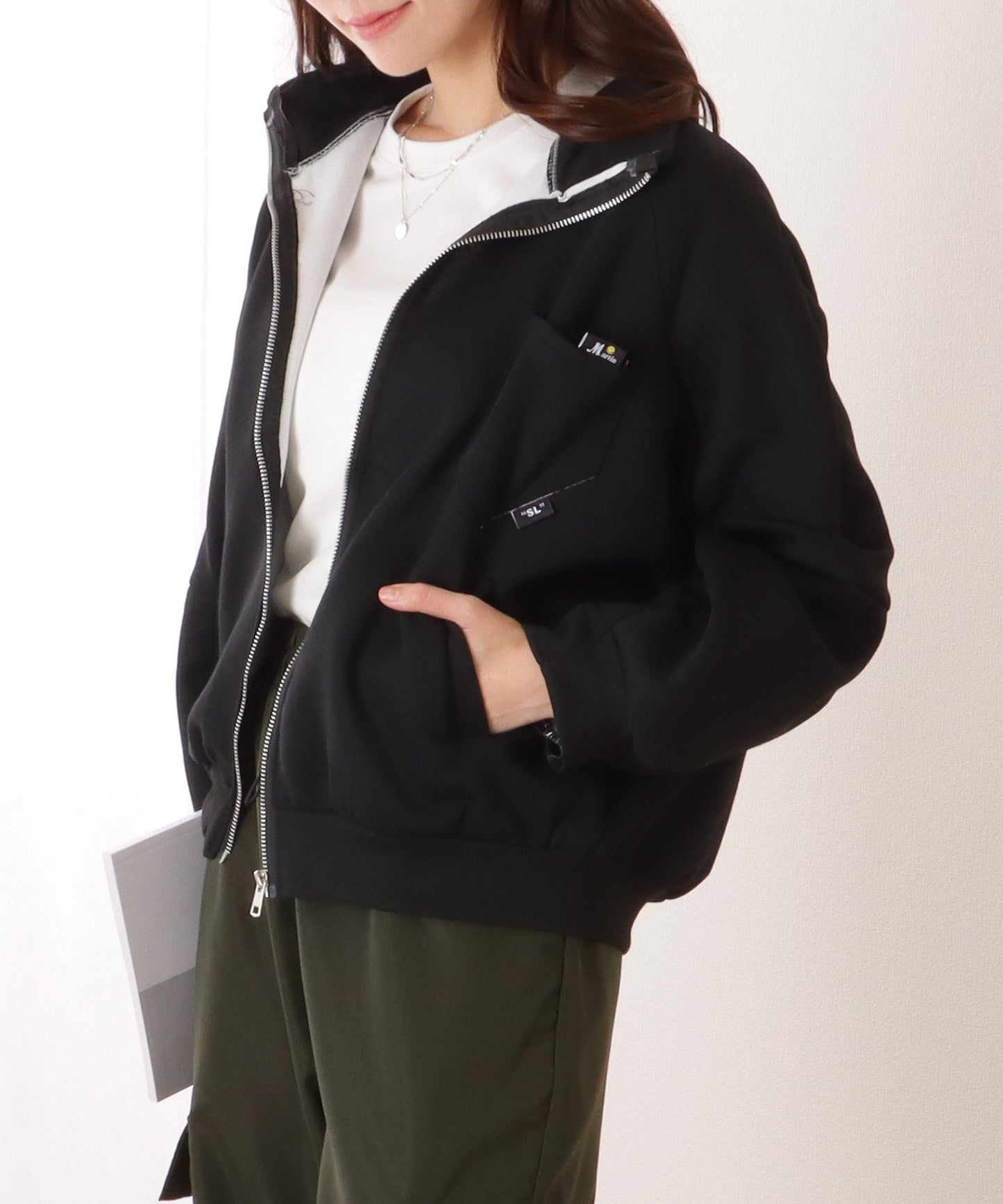 オーバーサイジング フル ジップアップ スタンドカラー ジャケット