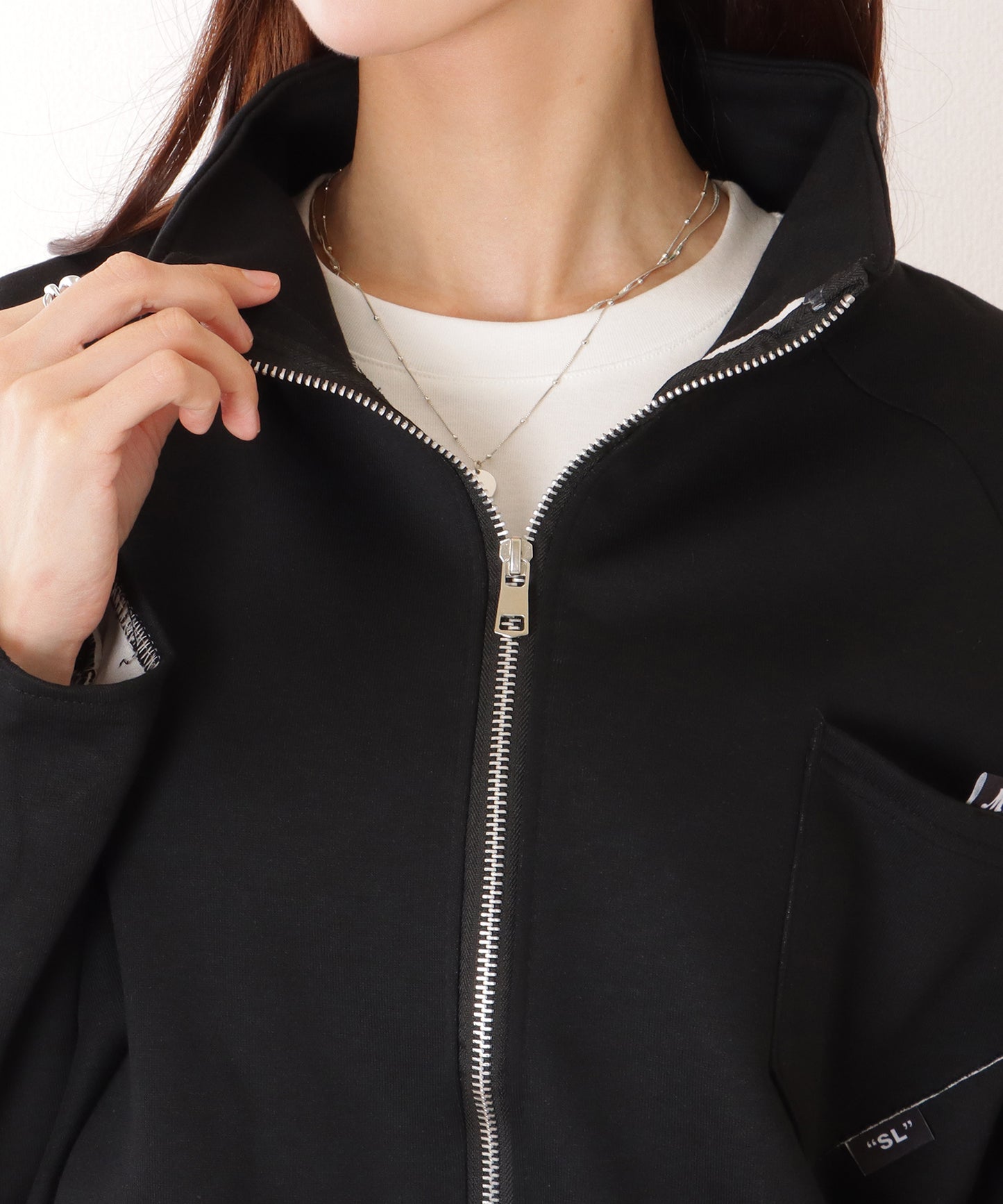 オーバーサイジング フル ジップアップ スタンドカラー ジャケット