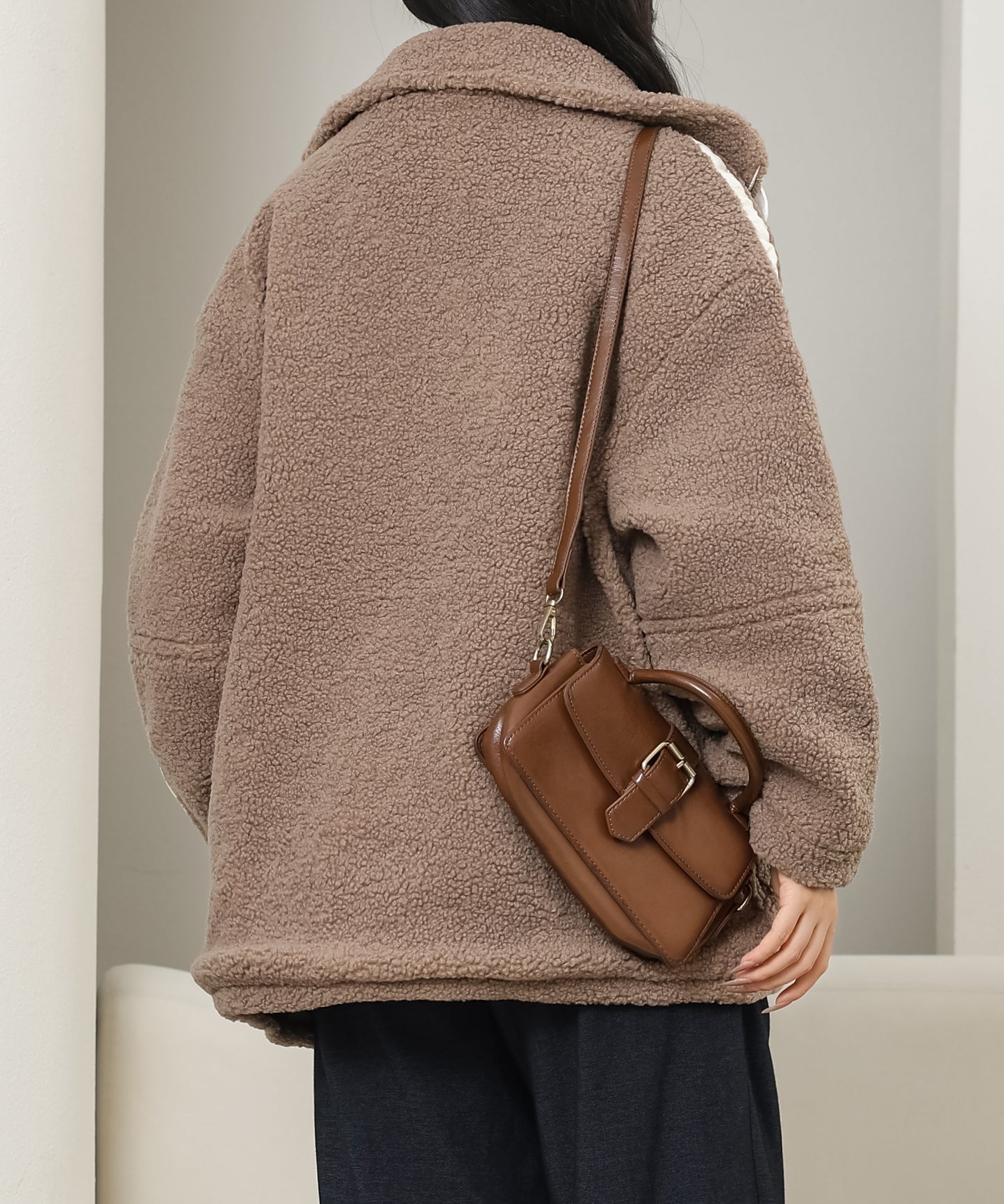 ハイネック ボア フリース ジップアップ ブルゾン