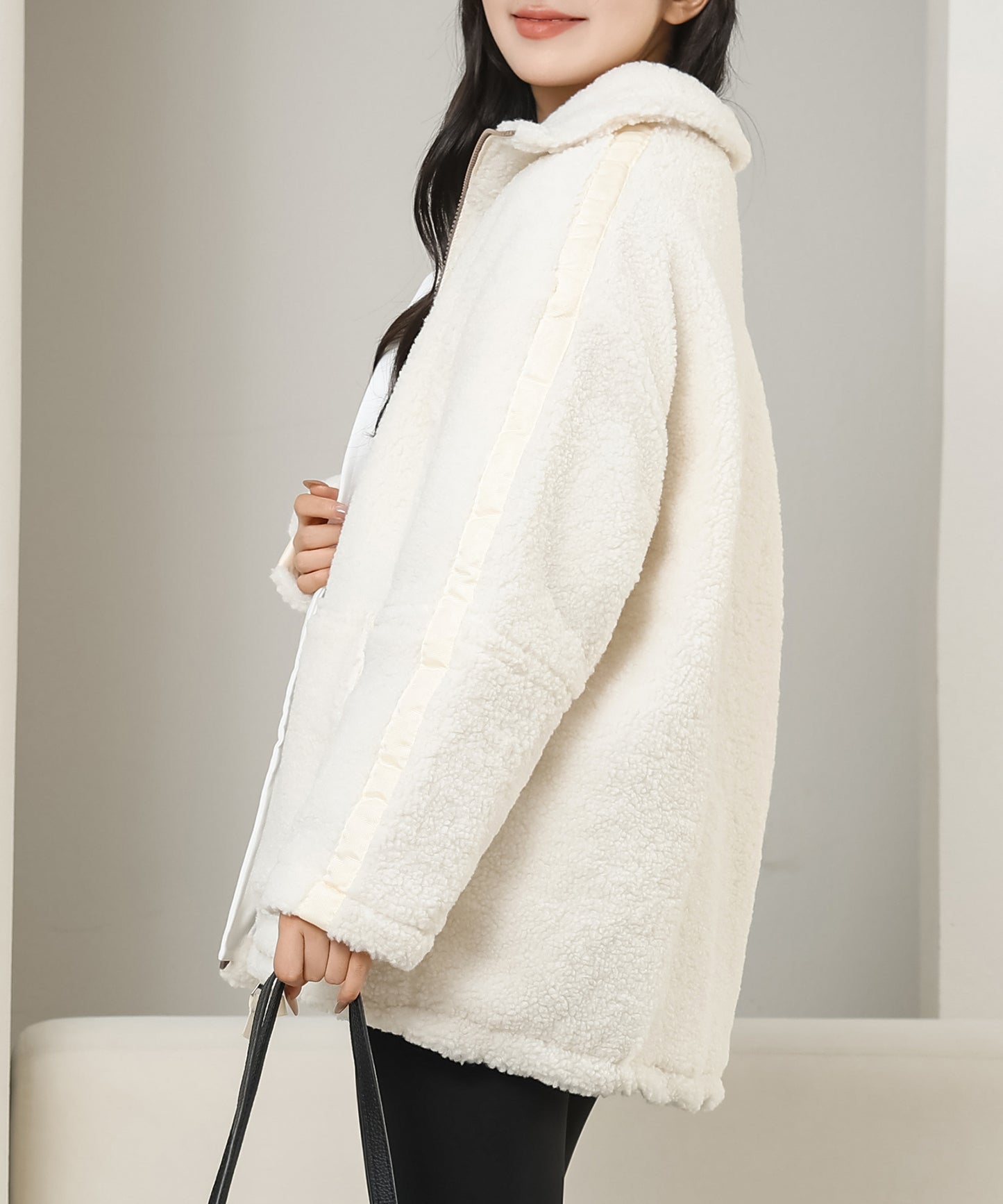 ハイネック ボア フリース ジップアップ ブルゾン