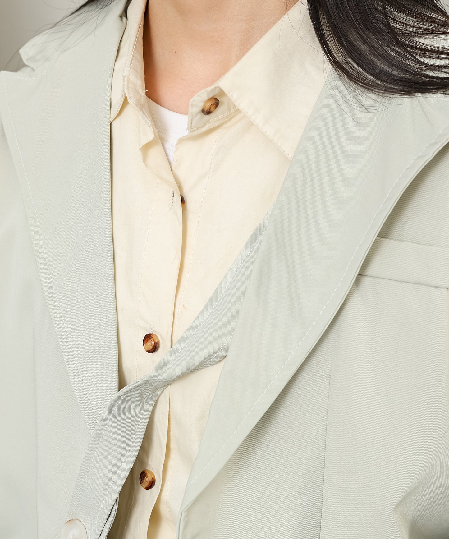 ソリッドカラー ベーシック ロング テーラード ジャケット