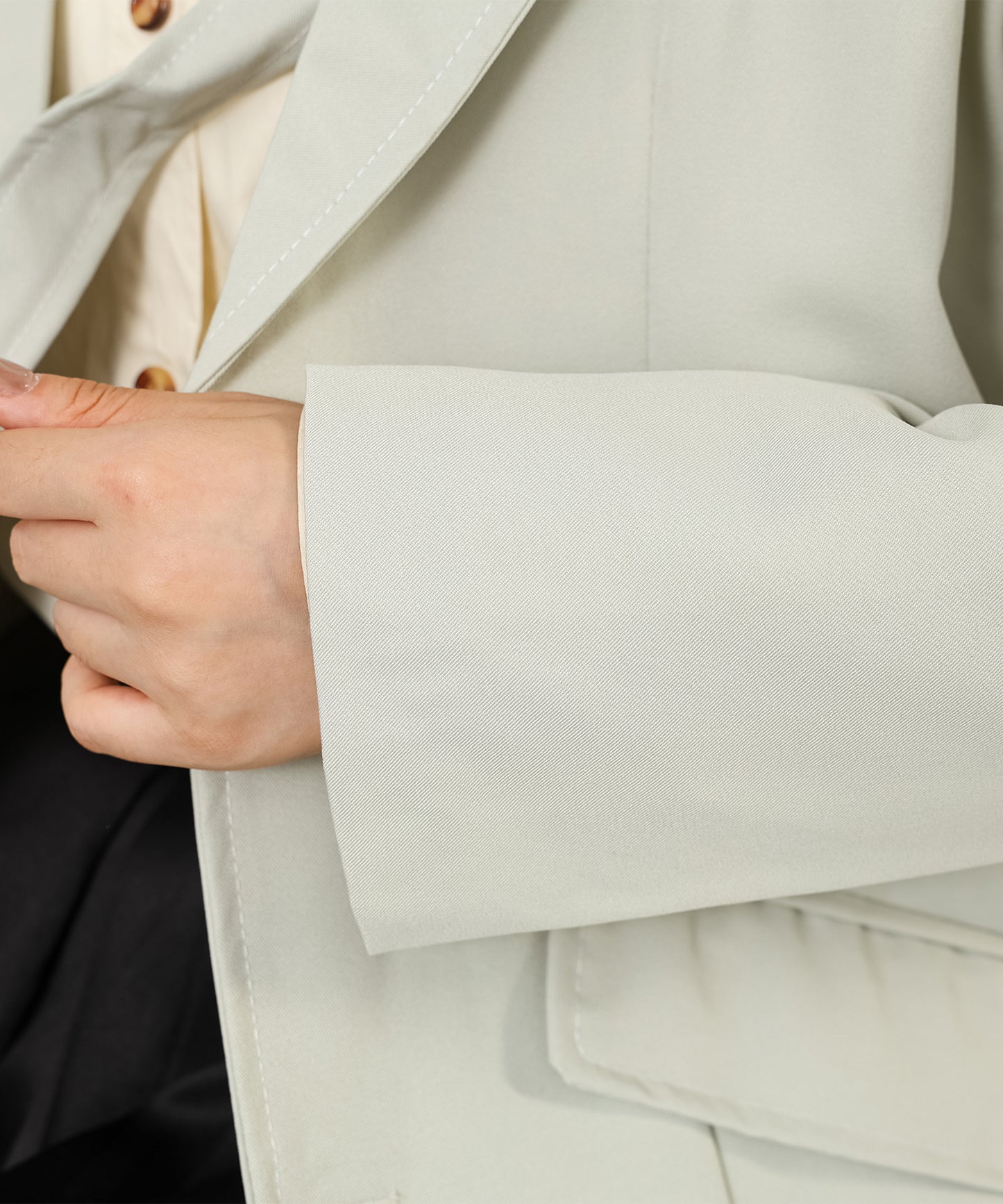 ソリッドカラー ベーシック ロング テーラード ジャケット