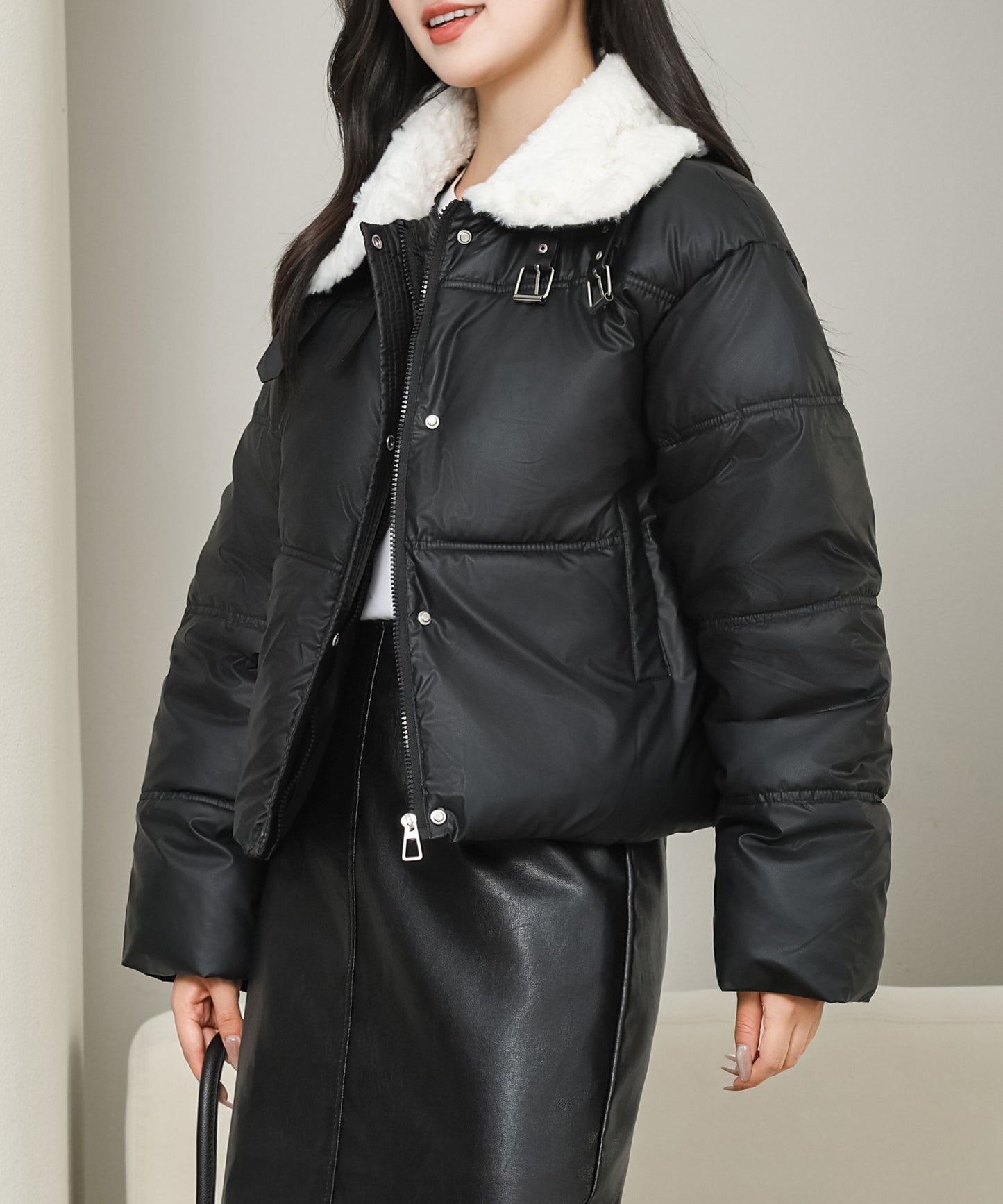 ベルト付き 2WAY ボアカラー ジップアップ ジャケット